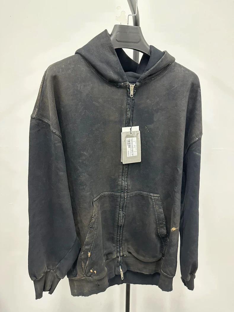 Balenciaga Balenciaga Mud-dyed 23 FW destroy zipper hoodie jacket 2503 Size US S / EU 44-46 / 1 - 1 Thumbnail