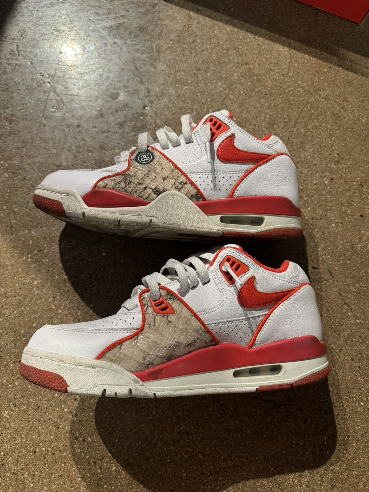 Nike × Stussy Nike x Stussy Air Flight ‘89 Low SP Habanero Red Size US 7 / EU 40 - 2 Thumbnail