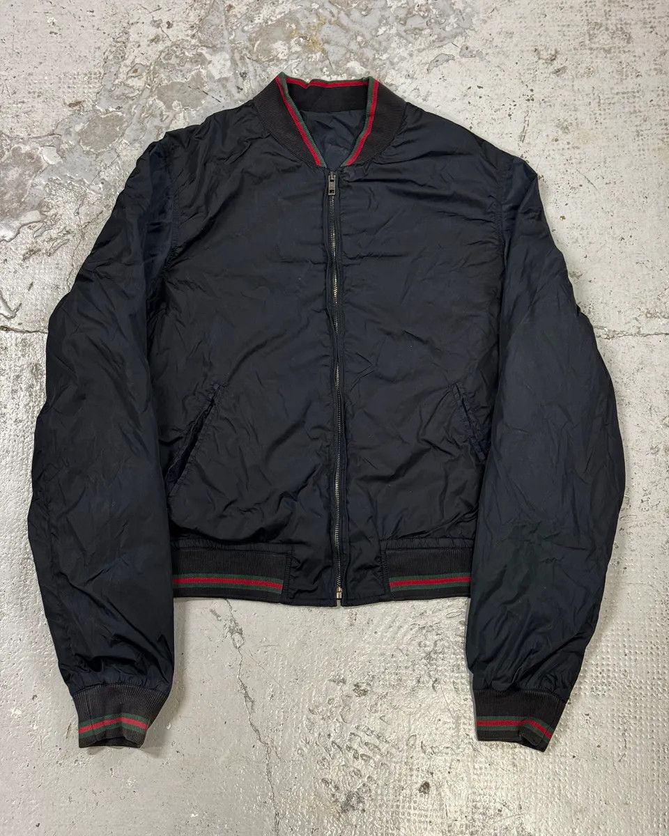Gucci SS2011 Gucci Navy Red Stripes Nylon Bomber Jacket Size US M / EU 48-50 / 2 - 1 Thumbnail