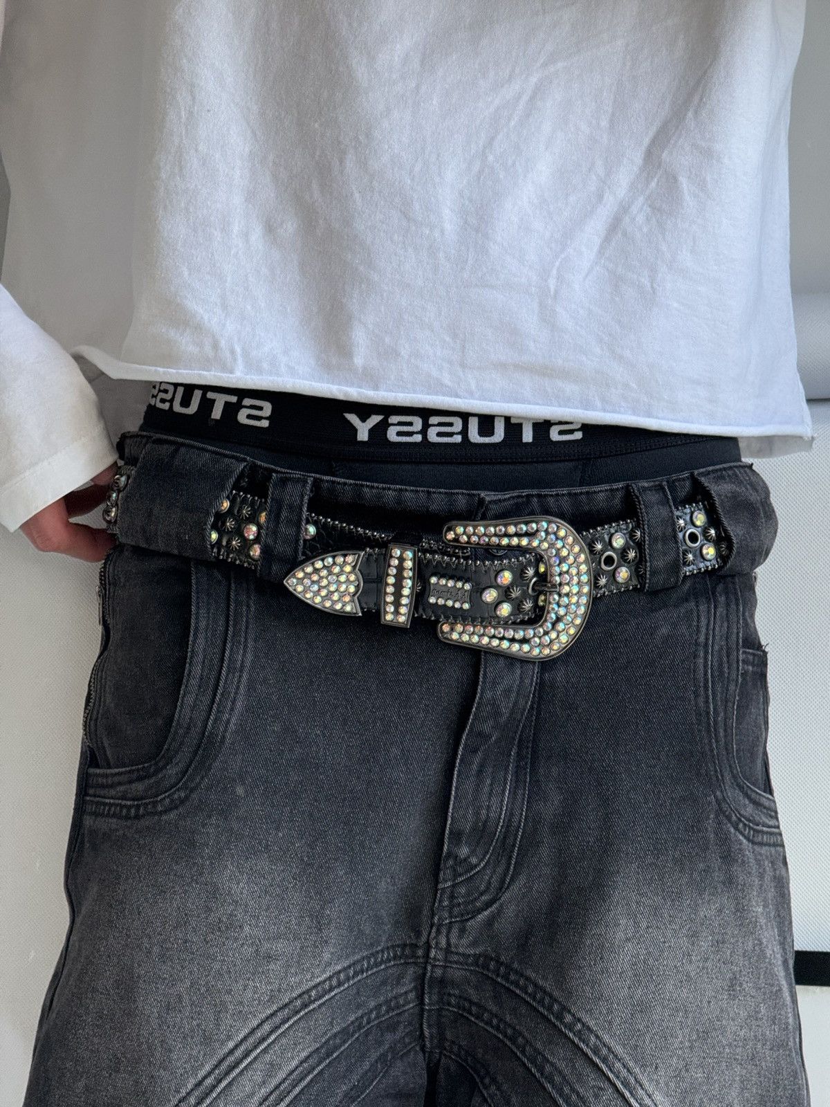 Japanese Brand Vintage Belts Y2K Bb.Simon Style Punk leather belt Japanese Size ONE SIZE - 2 Thumbnail