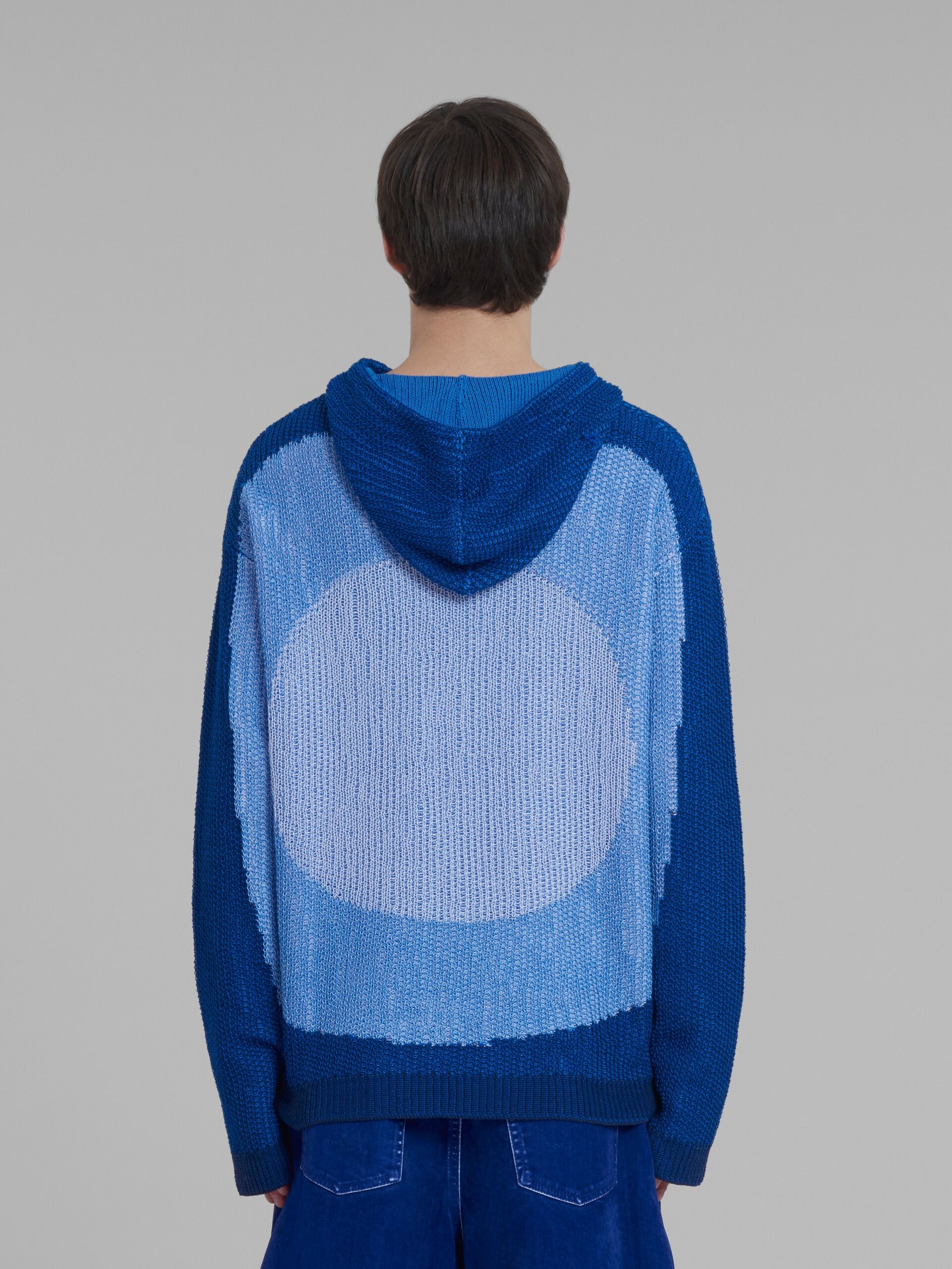 Marni o1mle1025 Circle Inlay Knitted Hoodie in Azure Blue Size US M / EU 48-50 / 2 - 3 Thumbnail