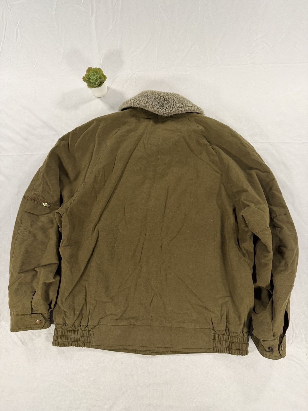 Burberry VTG Burberry Bomber Coat Faux Fur Collar Size M / 18 Olive Size US M / EU 48-50 / 2 - 3 Thumbnail
