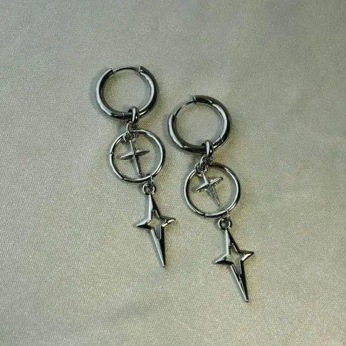 Japanese Brand × Jewelry Punk Star Cross Earrings Size ONE SIZE - 4 Thumbnail