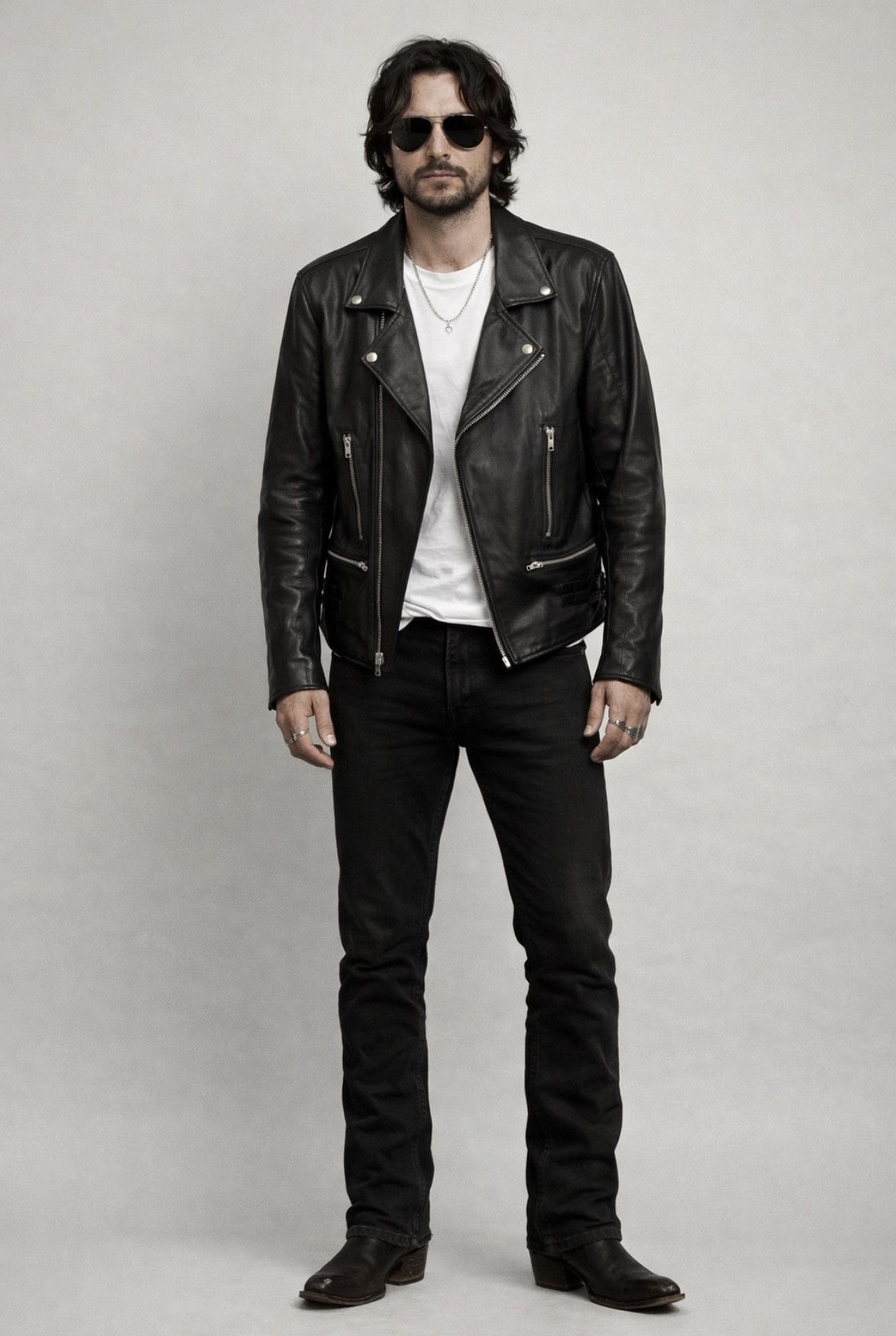 Blk Dnm Black Leather Biker Jacket Size Medium. Size US M / EU 48-50 / 2 - 2 Thumbnail