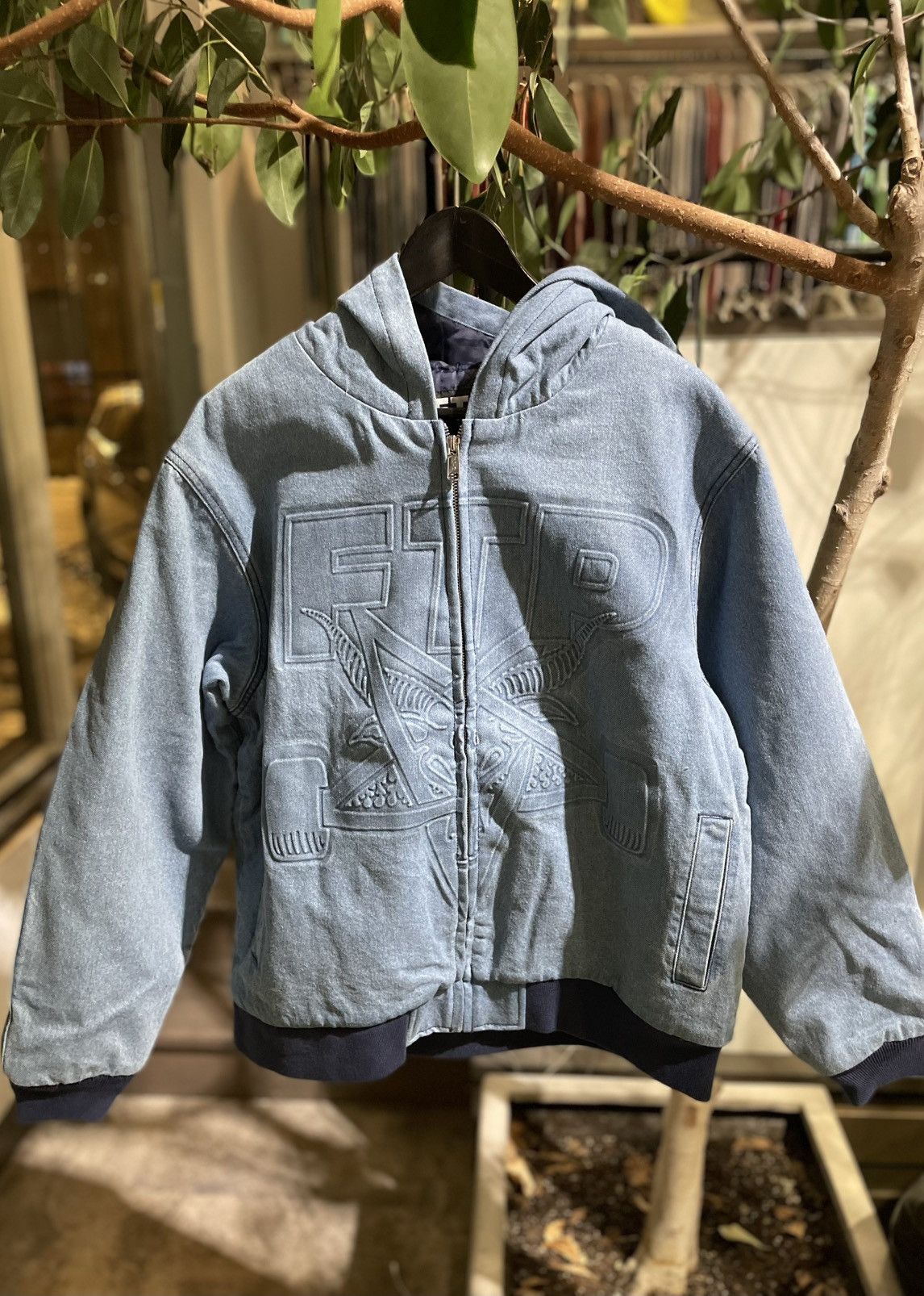 Fuck The Population FTP X THRASHER HOODED DENIM JACKET Size US M / EU 48-50 / 2 - 2 Thumbnail