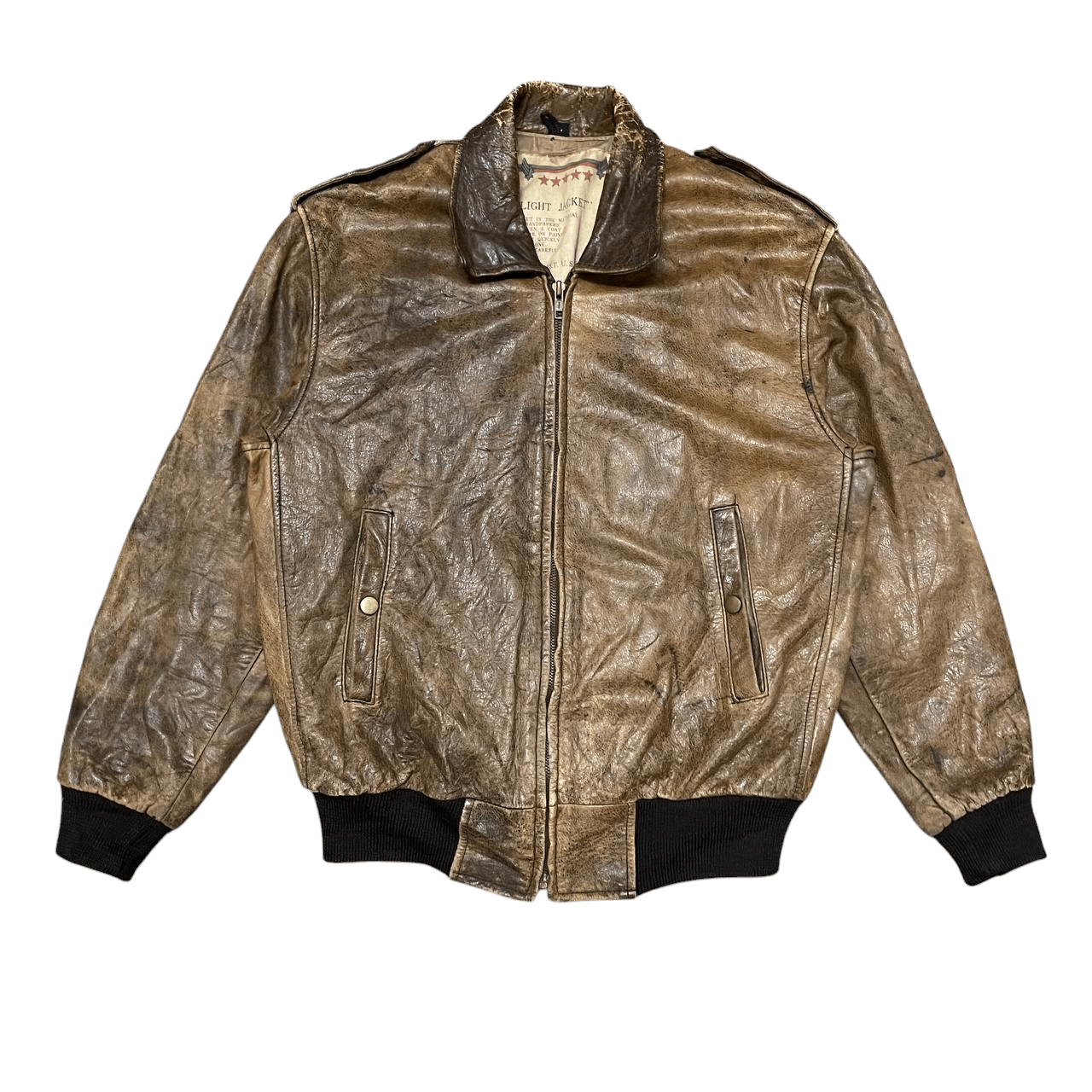 Leather Vintage Flight Jacket Leather Military Bomber Size US L / EU 52-54 / 3 - 1 Thumbnail