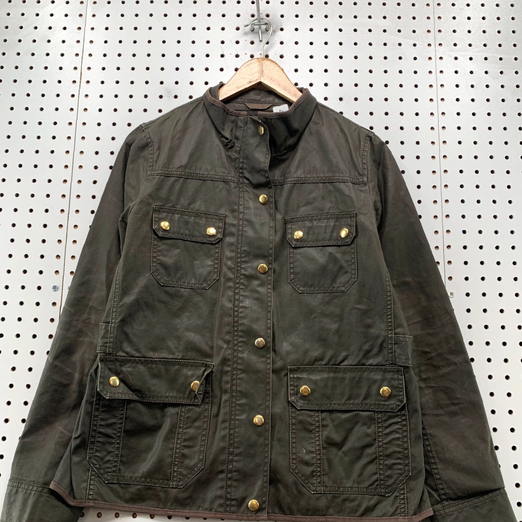 J.Crew VINTAGE J Crew Waxed Field Jacket Womens M Brown Relaxed Boyfriend Fit Hunt Jacket Size M / US 6-8 / IT 42-44 - 4 Thumbnail