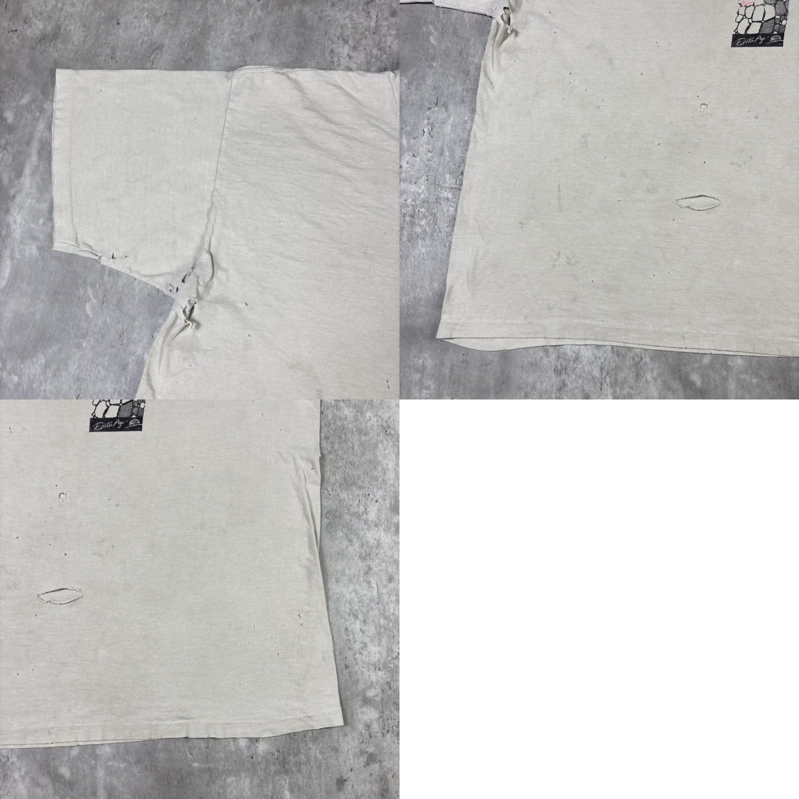 Lee VINTAGE Lee T-Shirt Men XL White 90s Distressed Crew Neck Short Sleeve Cotton Thrashing Adventure Time Stitch Size US XL / EU 56 / 4 - 10 Thumbnail