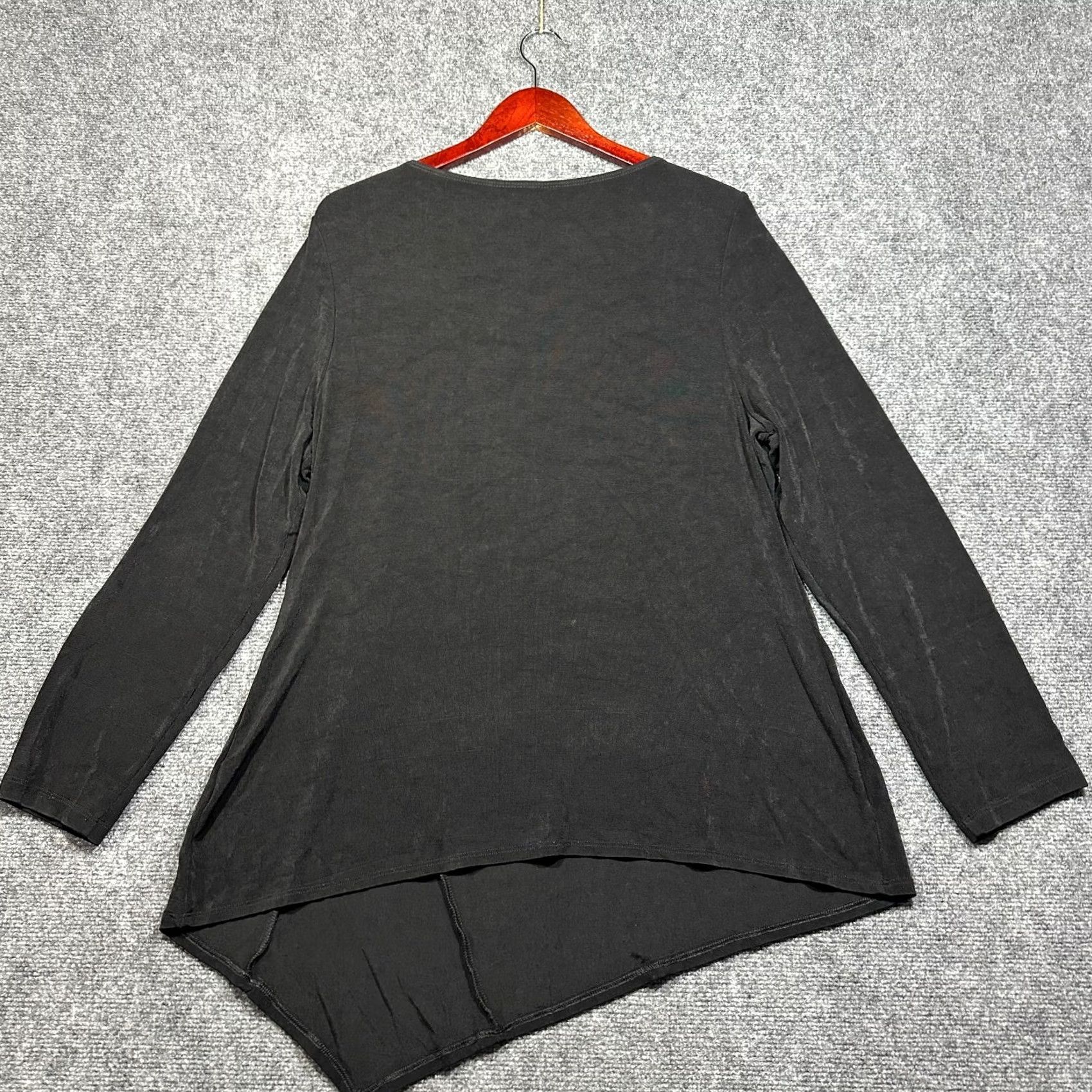Vintage Chicos Travelers Top Womens L Black Stretch Gather Side Pullover Shirt Blouse Size L / US 10 / IT 46 - 7 Thumbnail
