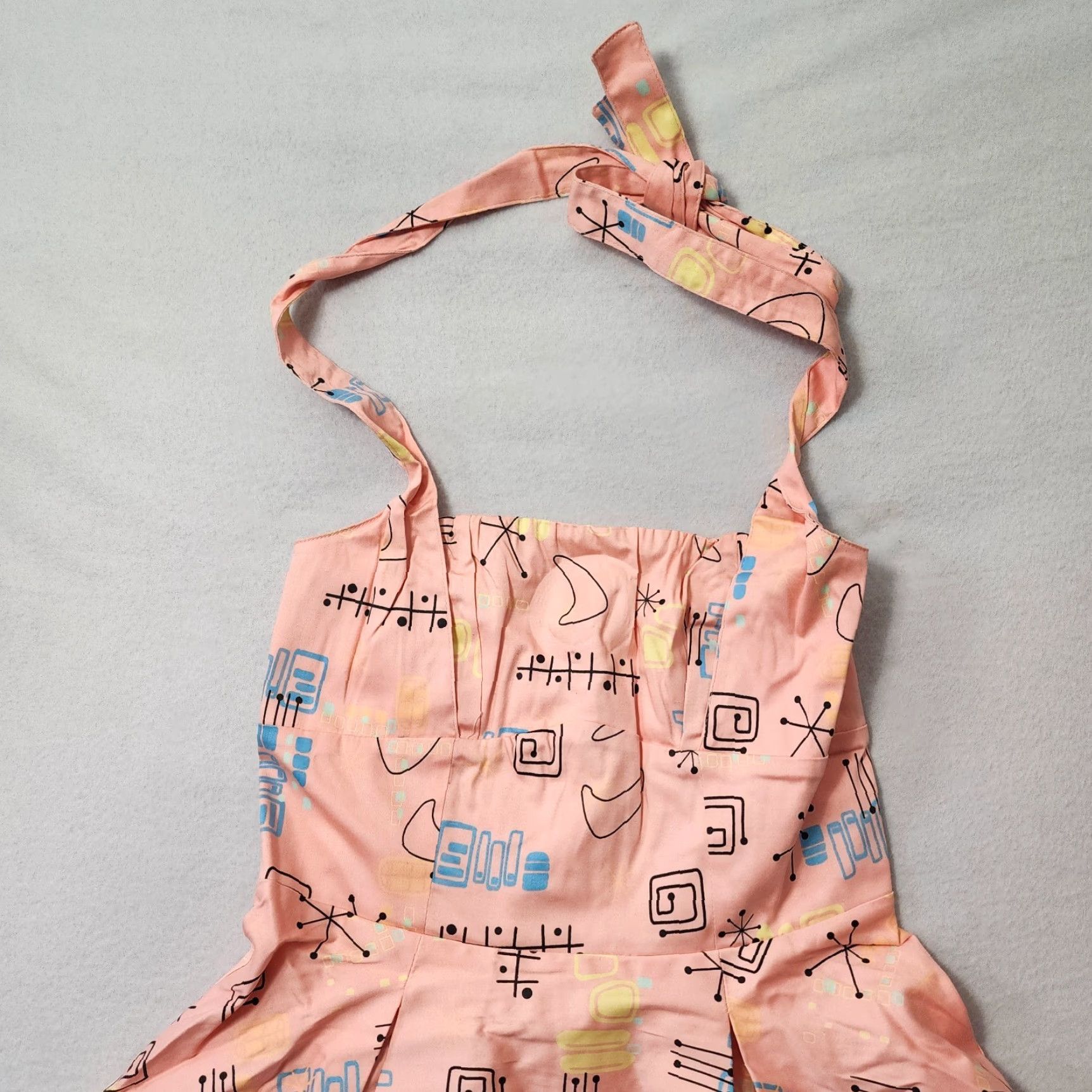 Atomic VINTAGE Pinup Couture Atomic Dress Flare Pink 50s Halter Rockabilly Knee Length L Women Size L / US 10 / IT 46 - 3 Thumbnail