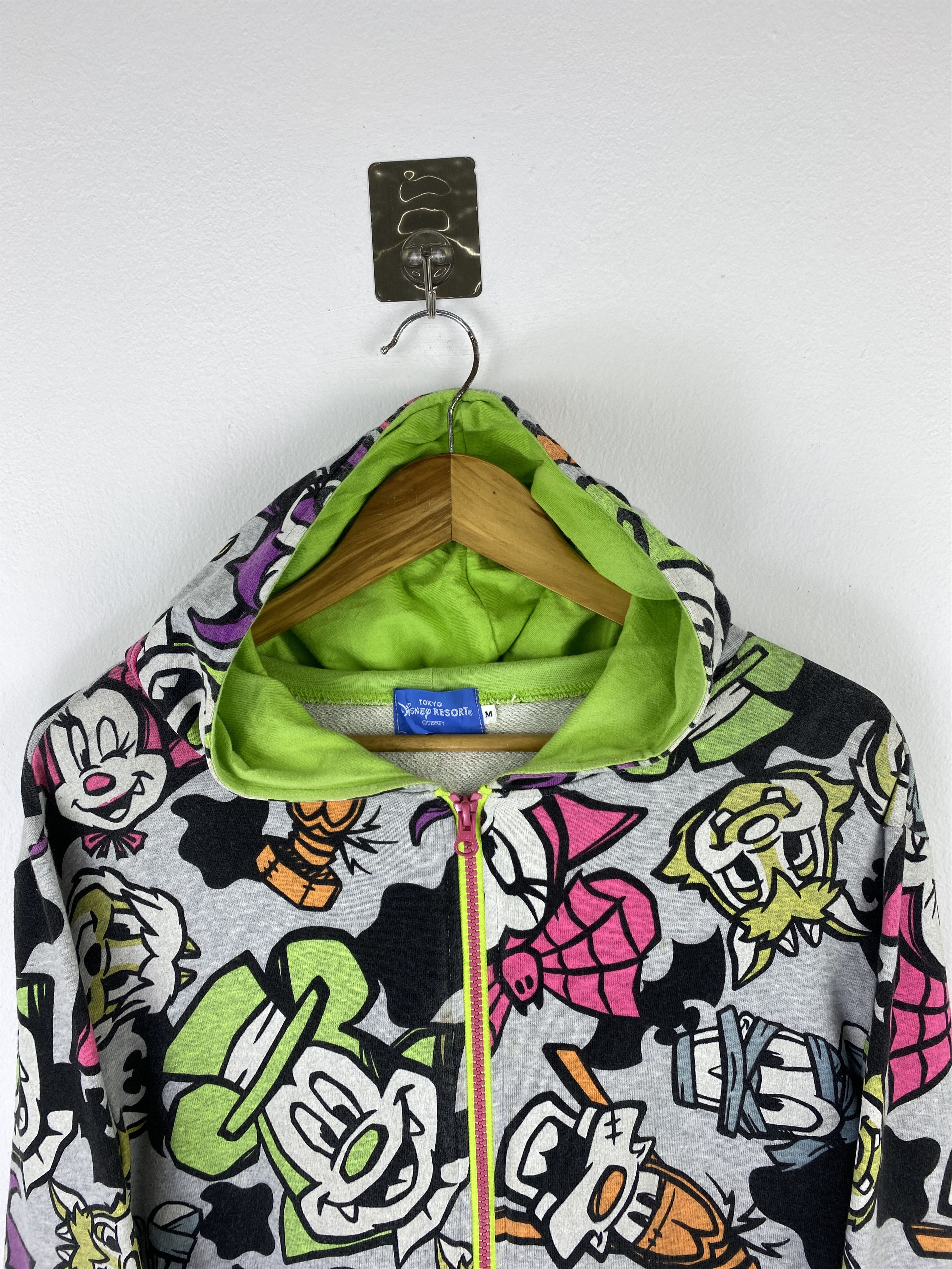 Disney Vintage Disney All Over Print Zipper Up Hoodie SH0443 Size US M / EU 48-50 / 2 - 2 Thumbnail