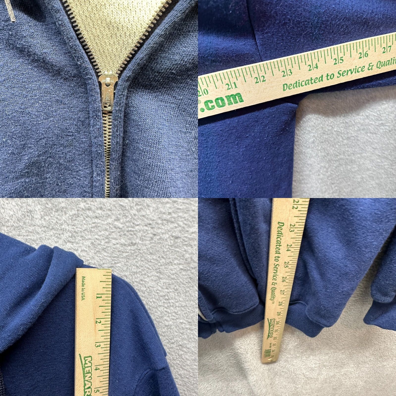 Vintage VINTAGE Grandparent Hoodie Adult Medium Blue Full Zip Thermal Mens Sweater 70s Hoodie Size US M / EU 48-50 / 2 - 8 Thumbnail