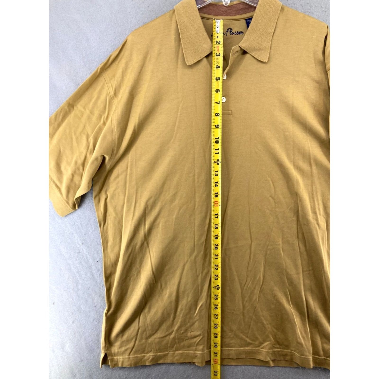 Vintage Alan Flusser Polo Shirt XL Mens Yellow Golf Short Sleeve Collared Classic Knit Cotton Sports Shirt Size US XL / EU 56 / 4 - 3 Thumbnail