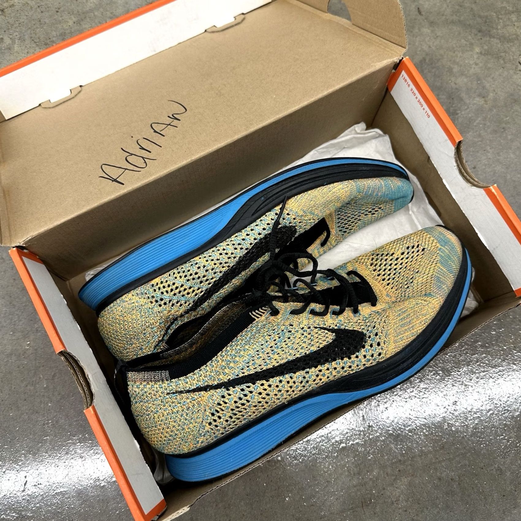 Nike Nike Flyknit Racer SHERBET Bright Citrus/Blue Lagoon SZ 10.5 Men Sneakers Nike Flyknit Racer Sneaker 2015 Mens Size US 10 / EU 43 - 6 Thumbnail