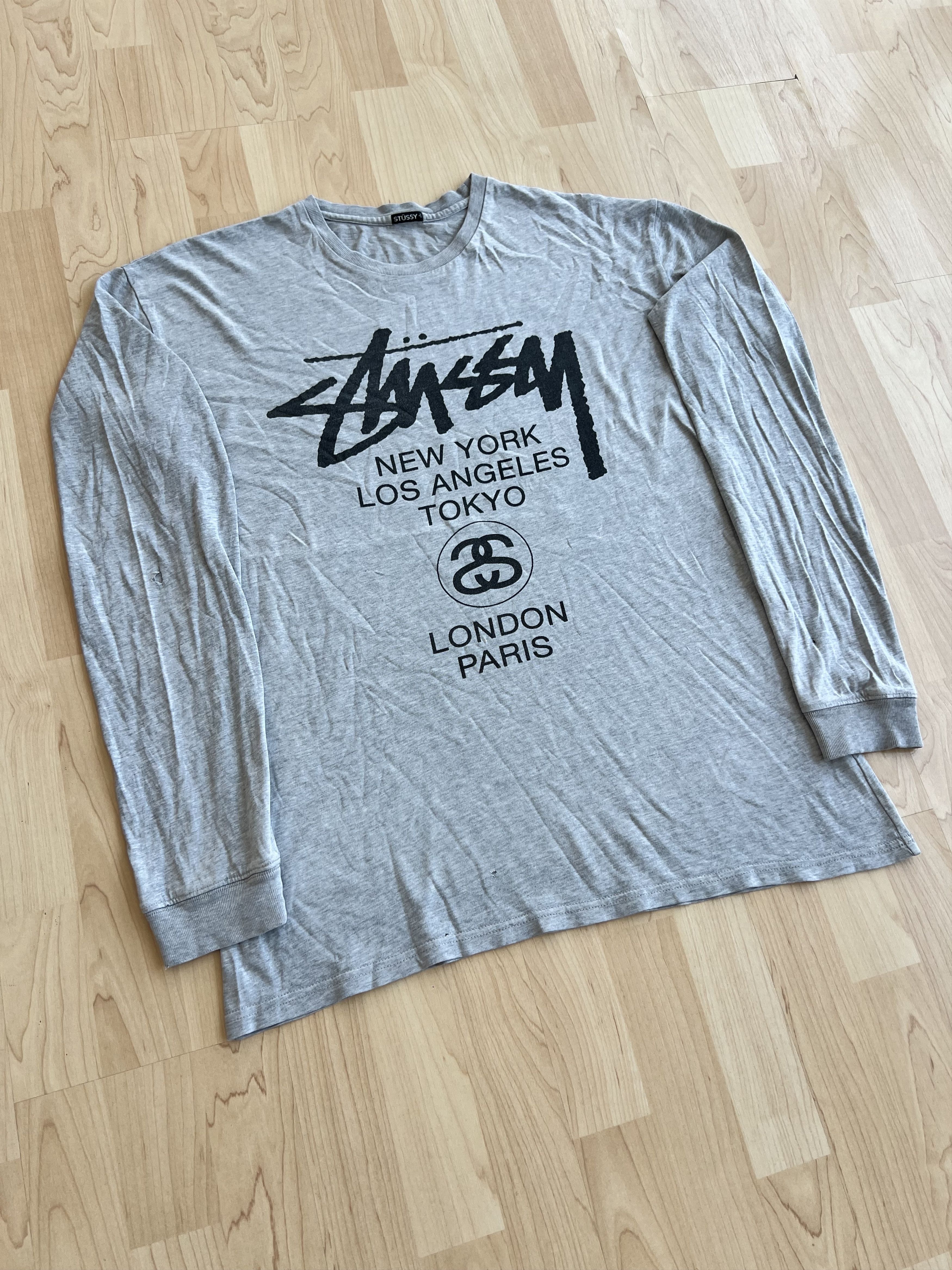 Stussy Vintage Stussy Tour Distressed Long Sleeve Tee Size US L / EU 52-54 / 3 - 3 Thumbnail