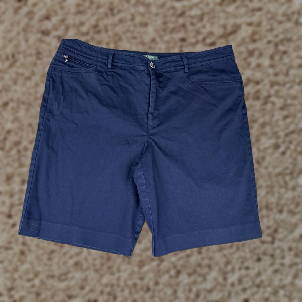 Ralph Lauren Lauren Ralph Lauren Shorts Womens 36x10 Navy Blue Chino Flat Front Pockets Size 25" / US 0 / IT 36 - 1 Thumbnail