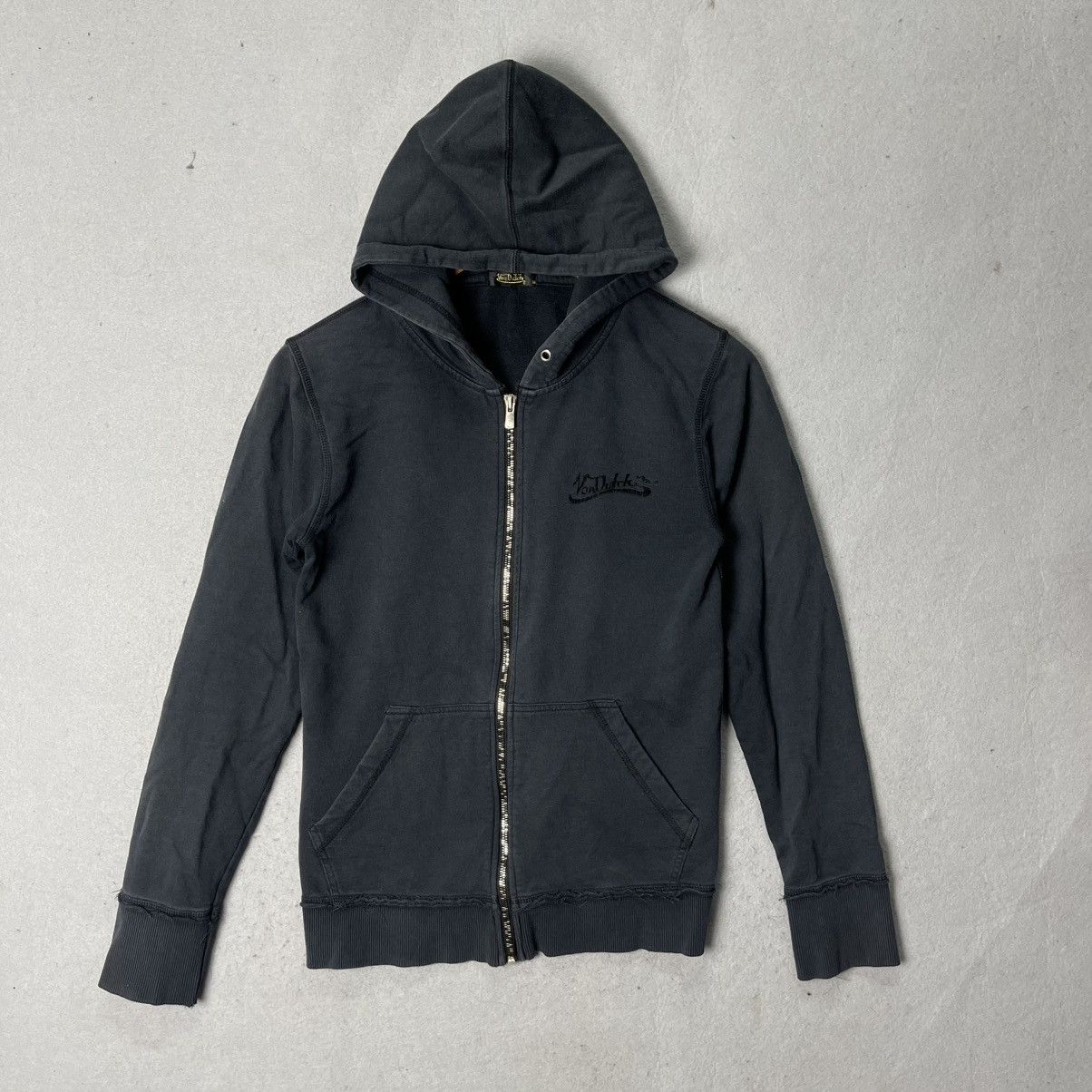 Von Dutch Von Dutch Script Logo Zip Hoodie Black Slim Fit Size M / US 6-8 / IT 42-44 - 1 Thumbnail