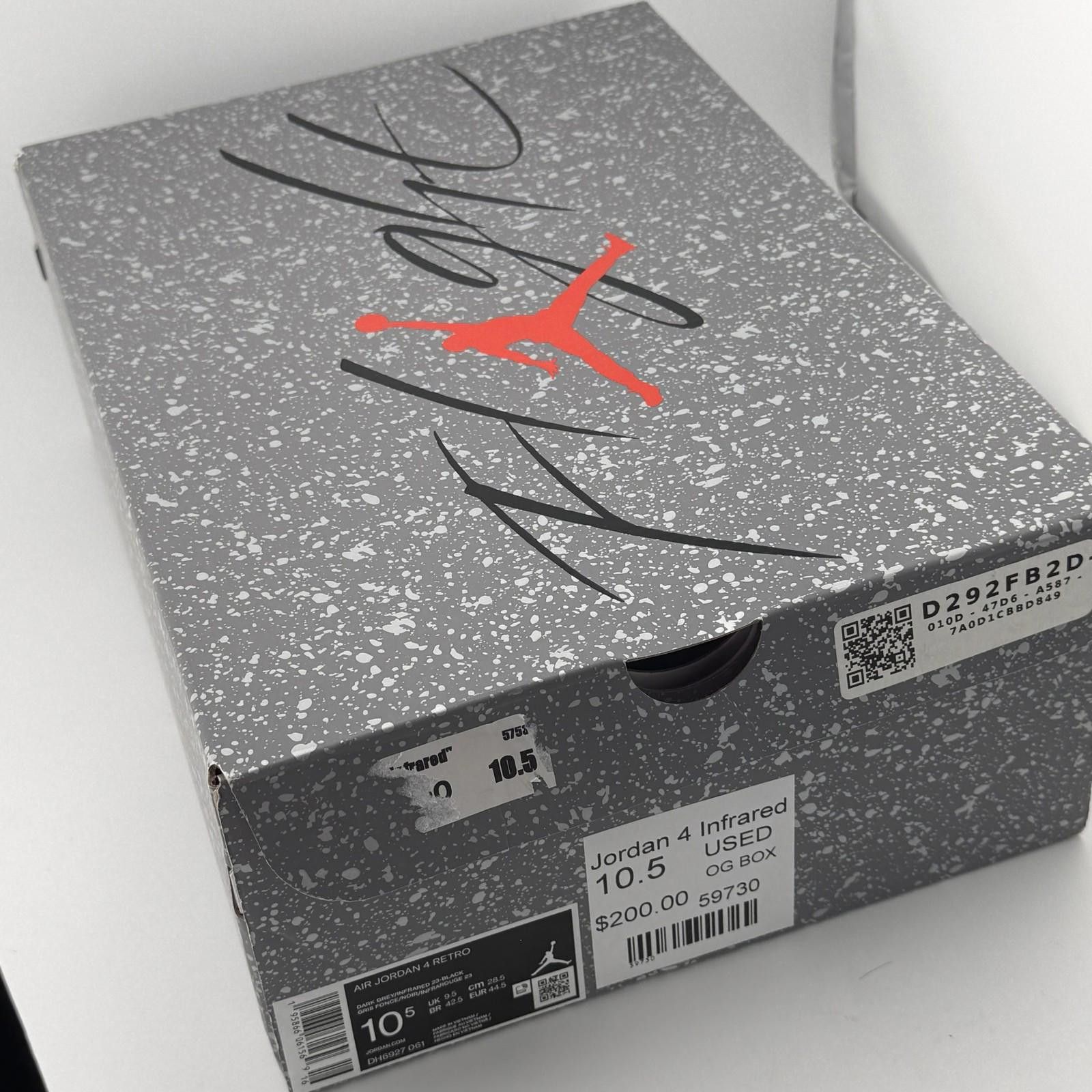 Jordan Brand Jordan 4 Infrared 10.5 Used OG Box Size US 10.5 / EU 43-44 - 6 Thumbnail