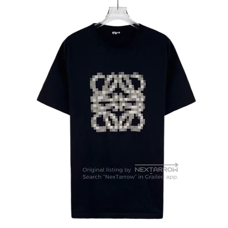 Loewe Loewe Black logo mosaic print cotton round neck short slee Size S / US 4 / IT 40 - 1 Thumbnail