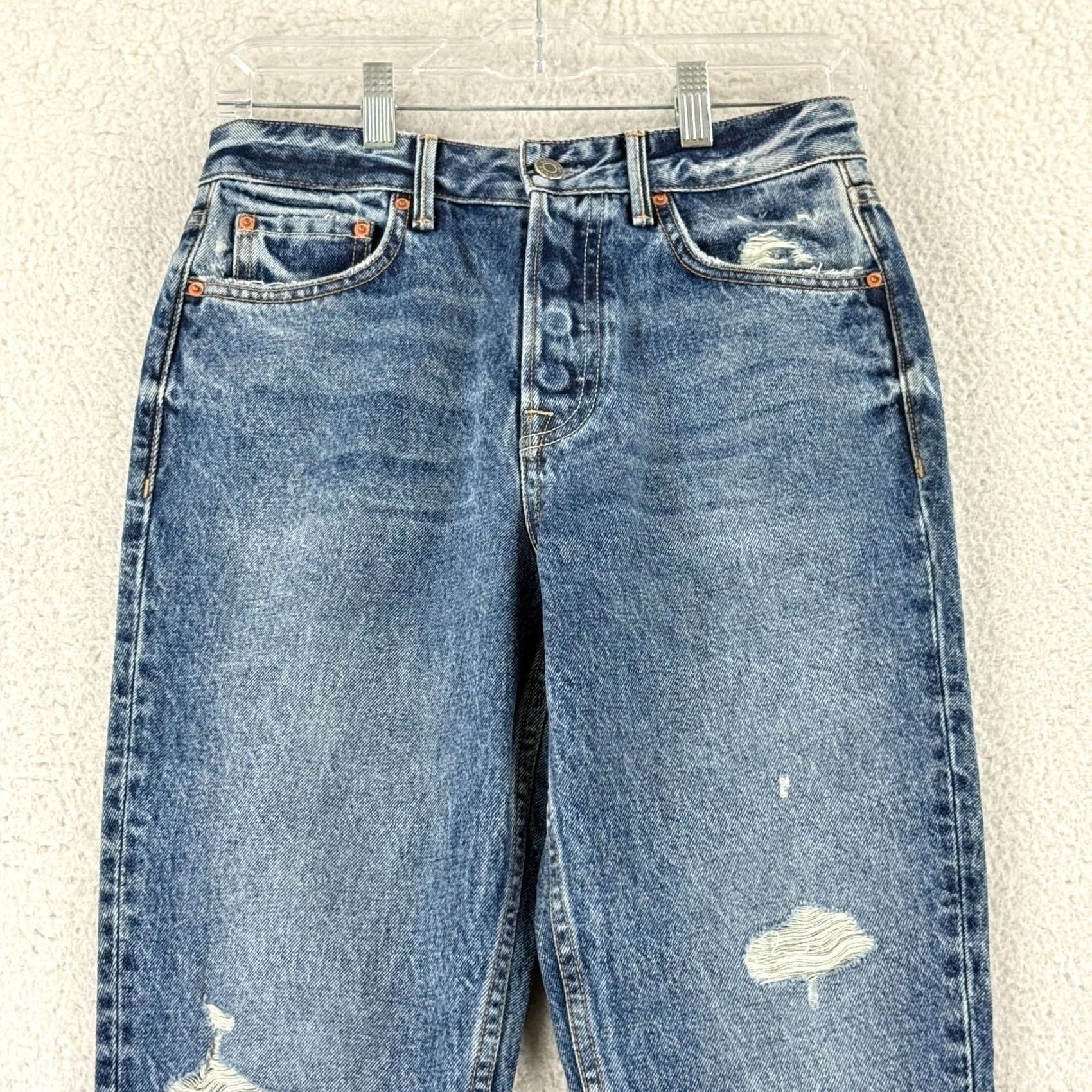 GRLFRND GRLFRND Karolina Jeans Womens Size 25 Blue Denim Distressed 5-Pocket High Rise Skinny Jeans Size 42" / US 20 - 2 Thumbnail