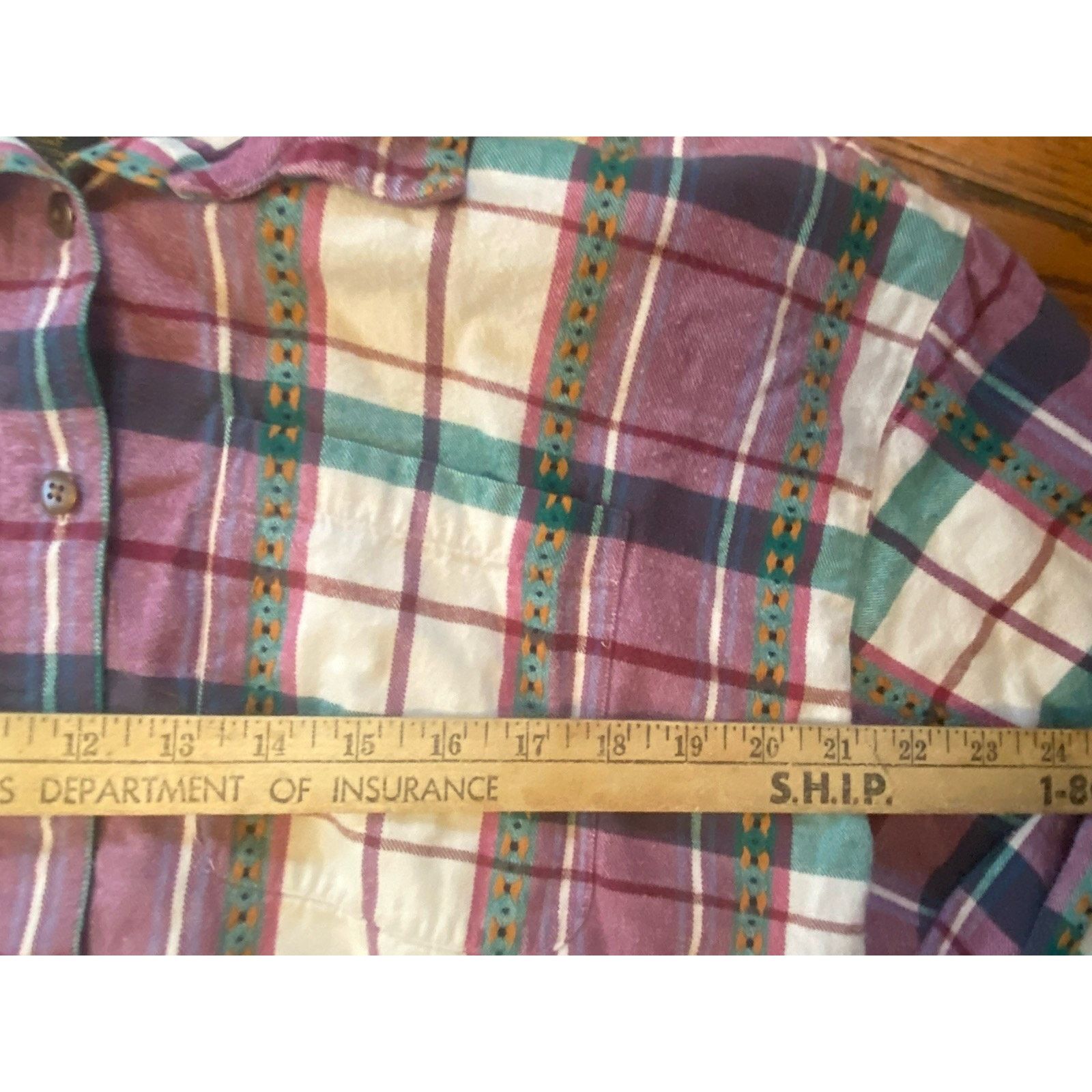 Eddie Bauer VTG Eddie Bauer Women’s XL USA Flannel Purple Plaid Size XL / US 12-14 / IT 48-50 - 5 Thumbnail