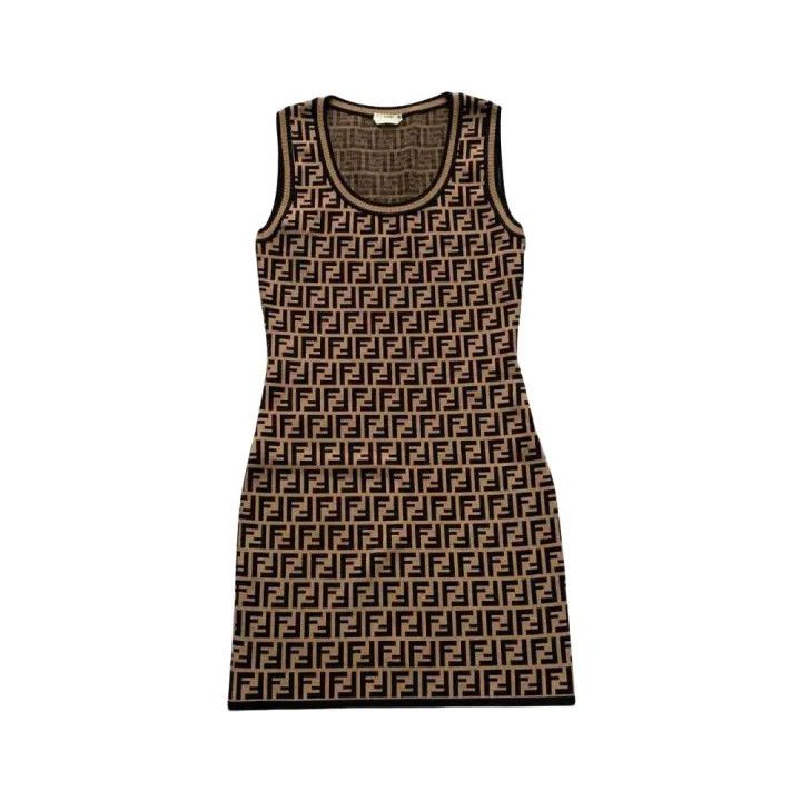 Fendi Monogram Knit Sleeveless Dress 0079