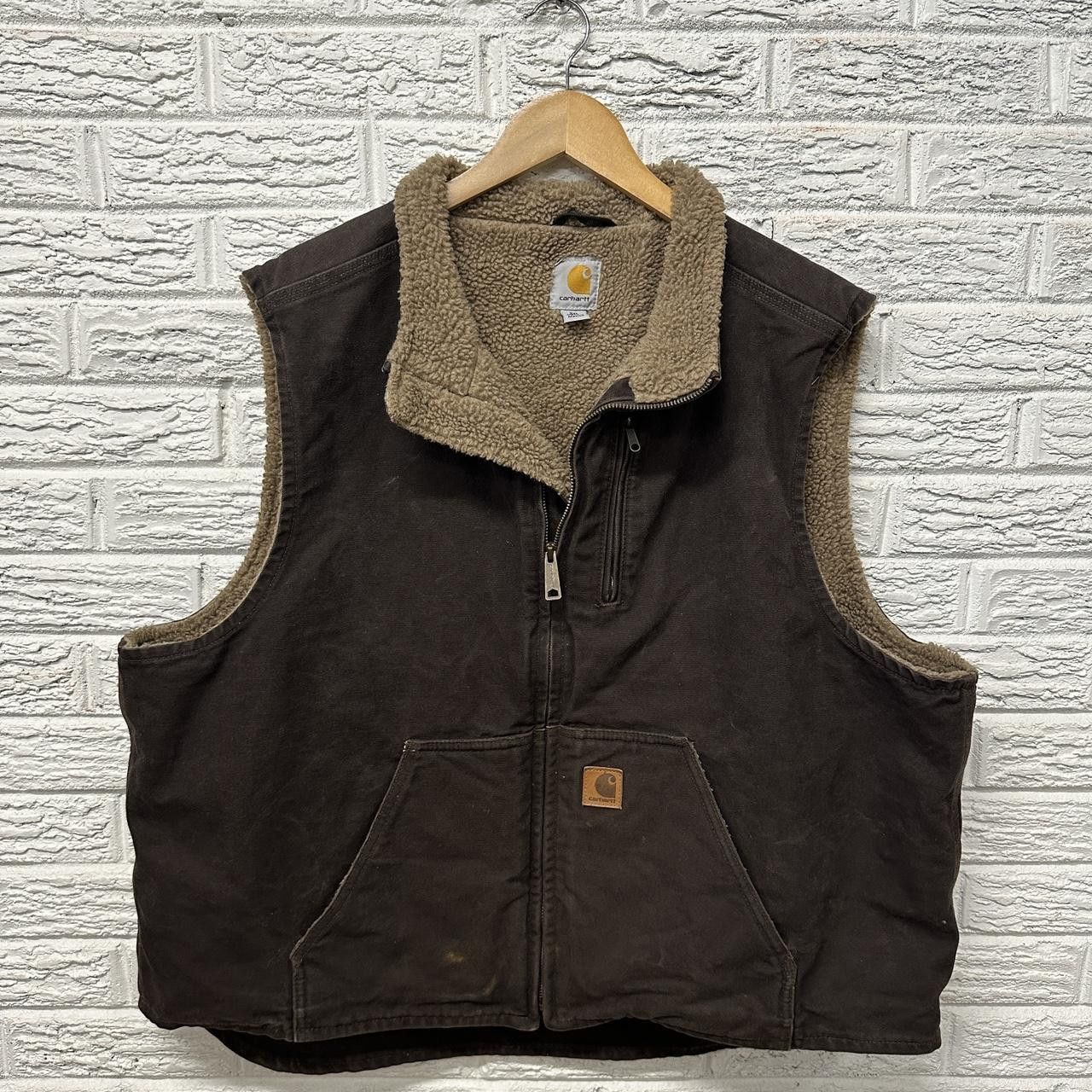 Carhartt Vintage Carhartt Sherpa Lined Brown Canvas Vest XXL Size US XXL / EU 58 / 5 - 1 Thumbnail