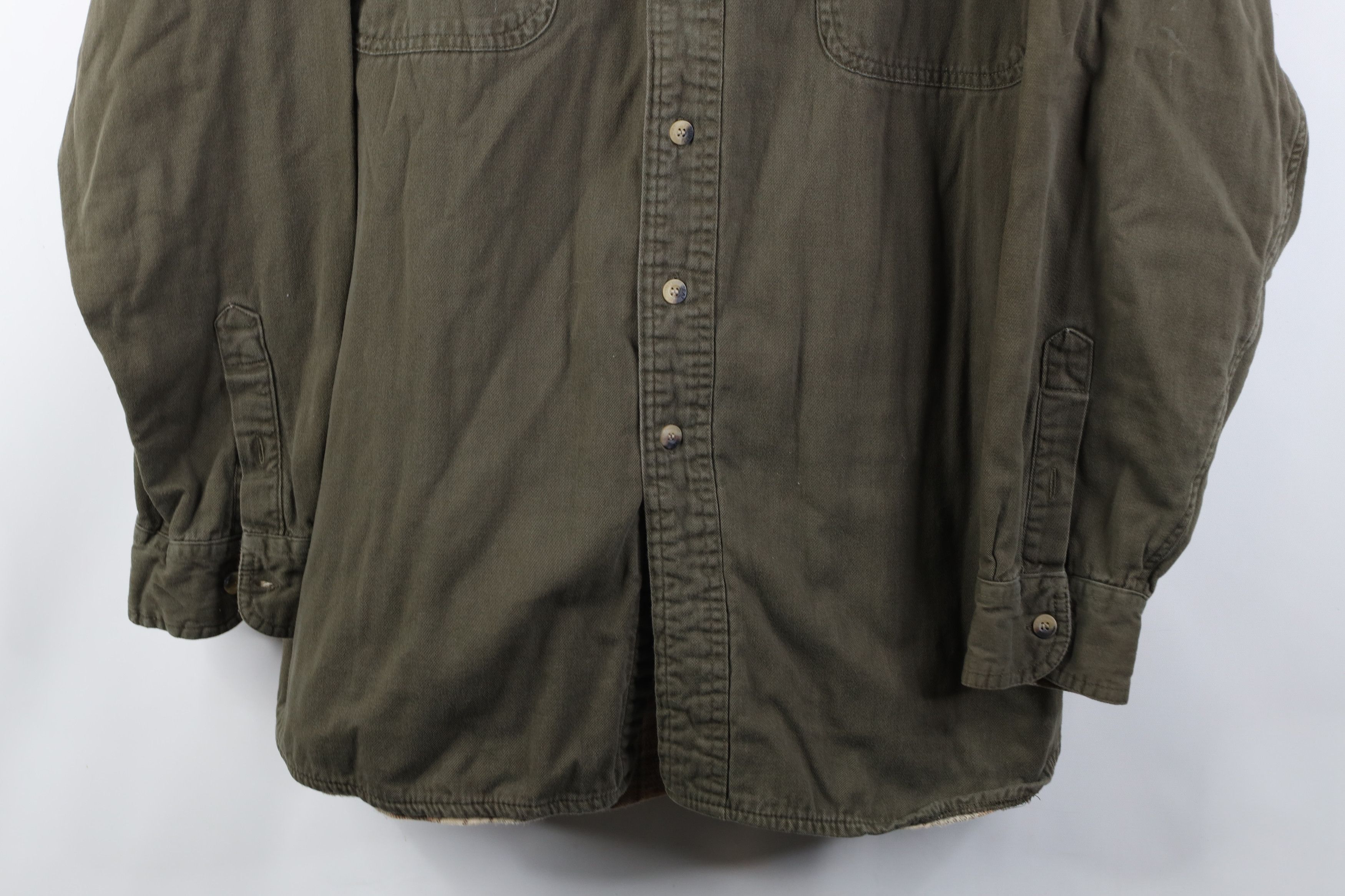 Vintage Vintage 90s Streetwear Lined Twill Button Shirt Jacket Jac Size US XL / EU 56 / 4 - 3 Thumbnail