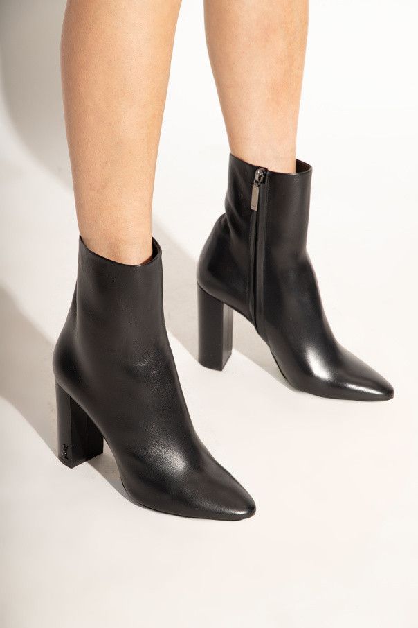 Saint Laurent Paris oc11z1125 Lou Ankle Boots in Leather in Black Size US 8.5 / IT 38.5 - 2 Thumbnail