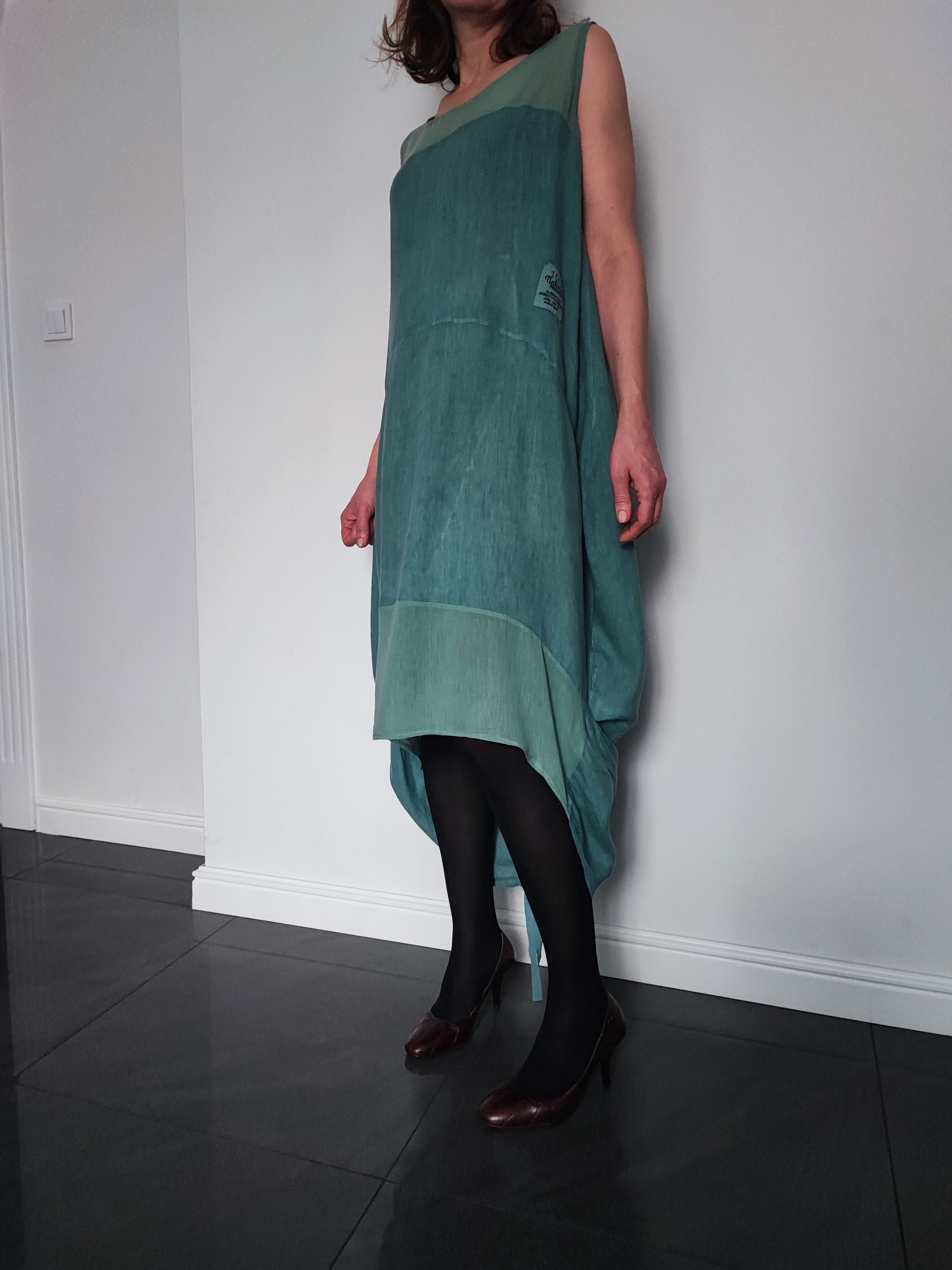 image of Vintage Aqua & Limone Dress Made In Italy in Mint Green, Women's