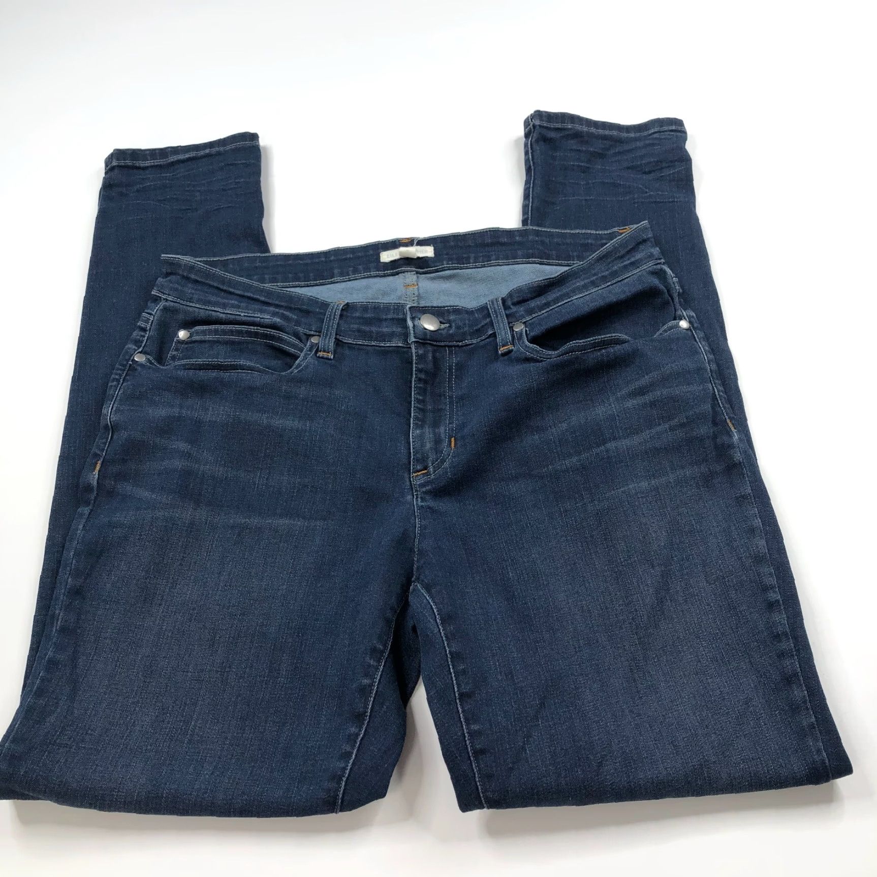 Eileen Fisher Eileen Fisher Jeans Tapered Slim 12 Mid Rise Stretch Denim Blue 34W 30L Womens Regular 5-Pocket Size 34" / US 12 / IT 48 - 2 Thumbnail