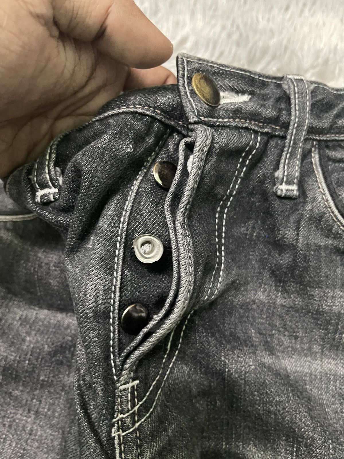 Fad Three RARE VINTAGE FAD 3 COLLABORATION JAPANESE BLACK JEANS Size US 29 - 9 Thumbnail