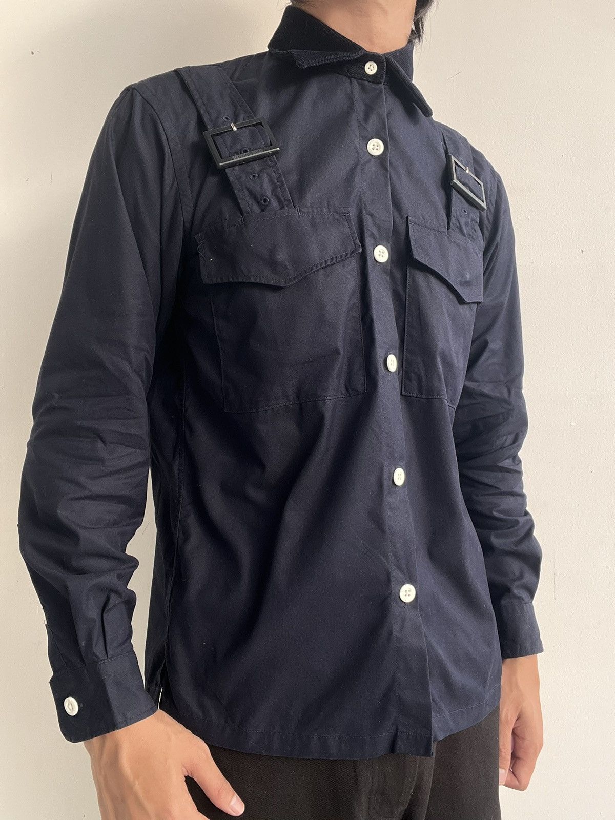 Kim Jones AW18 Kim Jones Strapped Navy Shirt Size US M / EU 48-50 / 2 - 2 Thumbnail