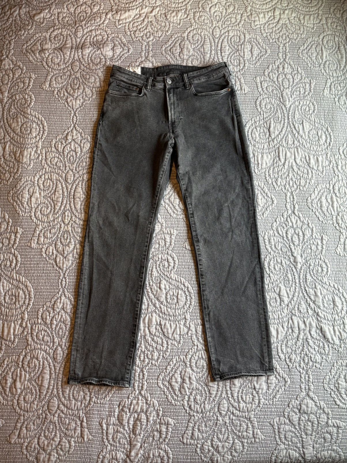 H&M Regular Fit Charcoal Jeans Size US 33 - 1 Thumbnail
