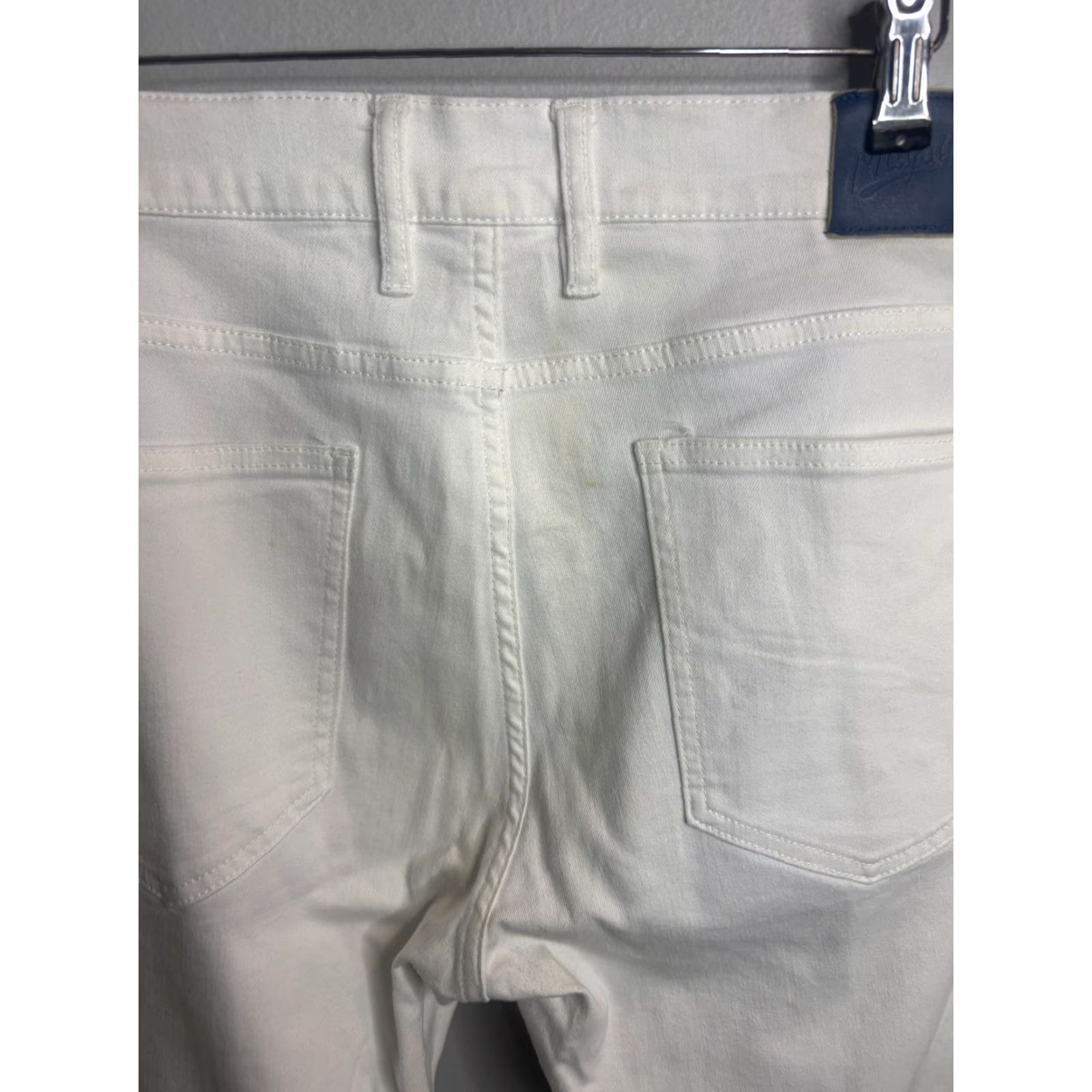 Denime Mugsy Jeans Mens 38x32 White Stretch Straight Denim Pants FLX8NOW Size US 38 / EU 54 - 5 Thumbnail