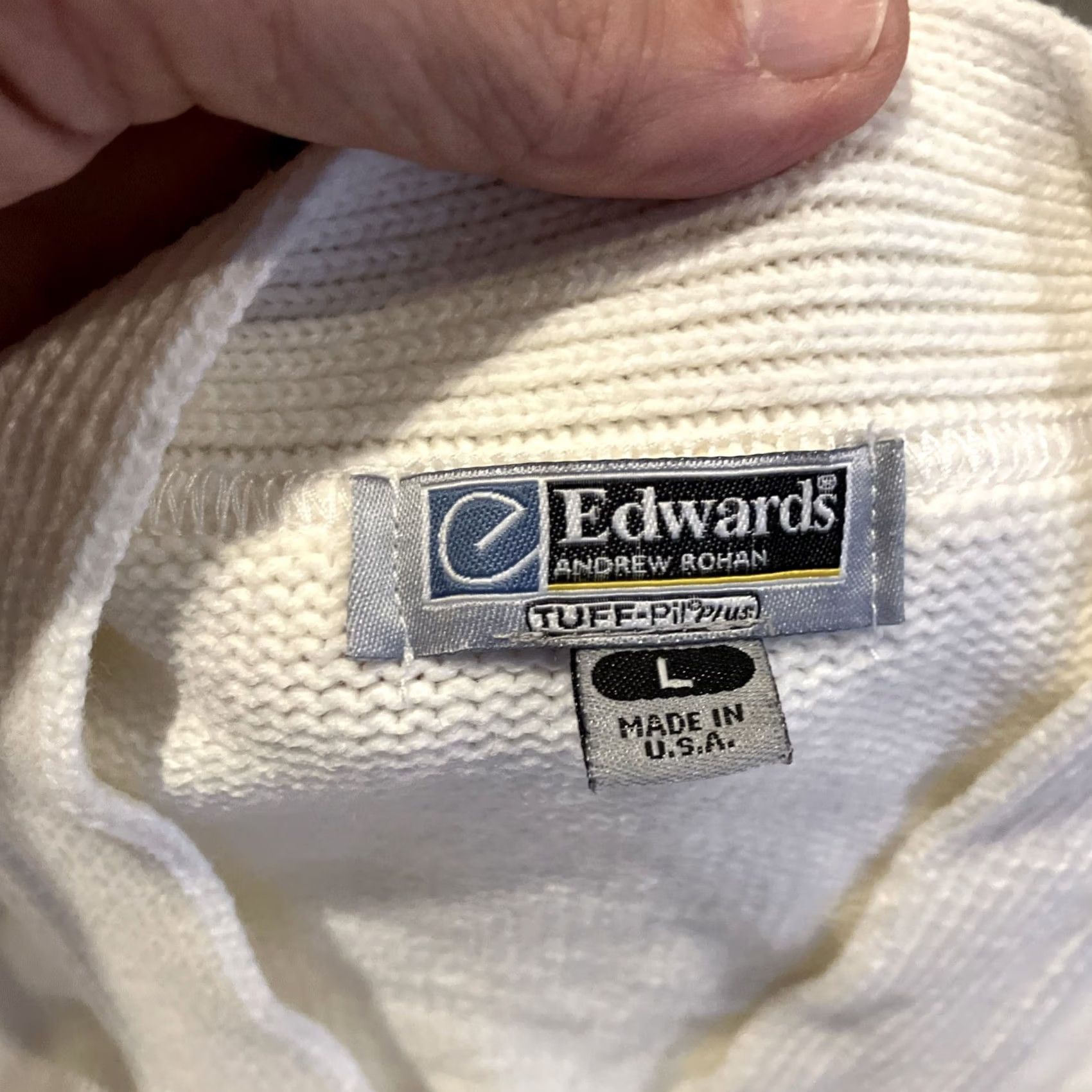 Vintage RARE St. Francis Prep Lettermans Sweater MADE IN USA Men's Large Cardigan Edwards White L Mens Size US L / EU 52-54 / 3 - 4 Thumbnail