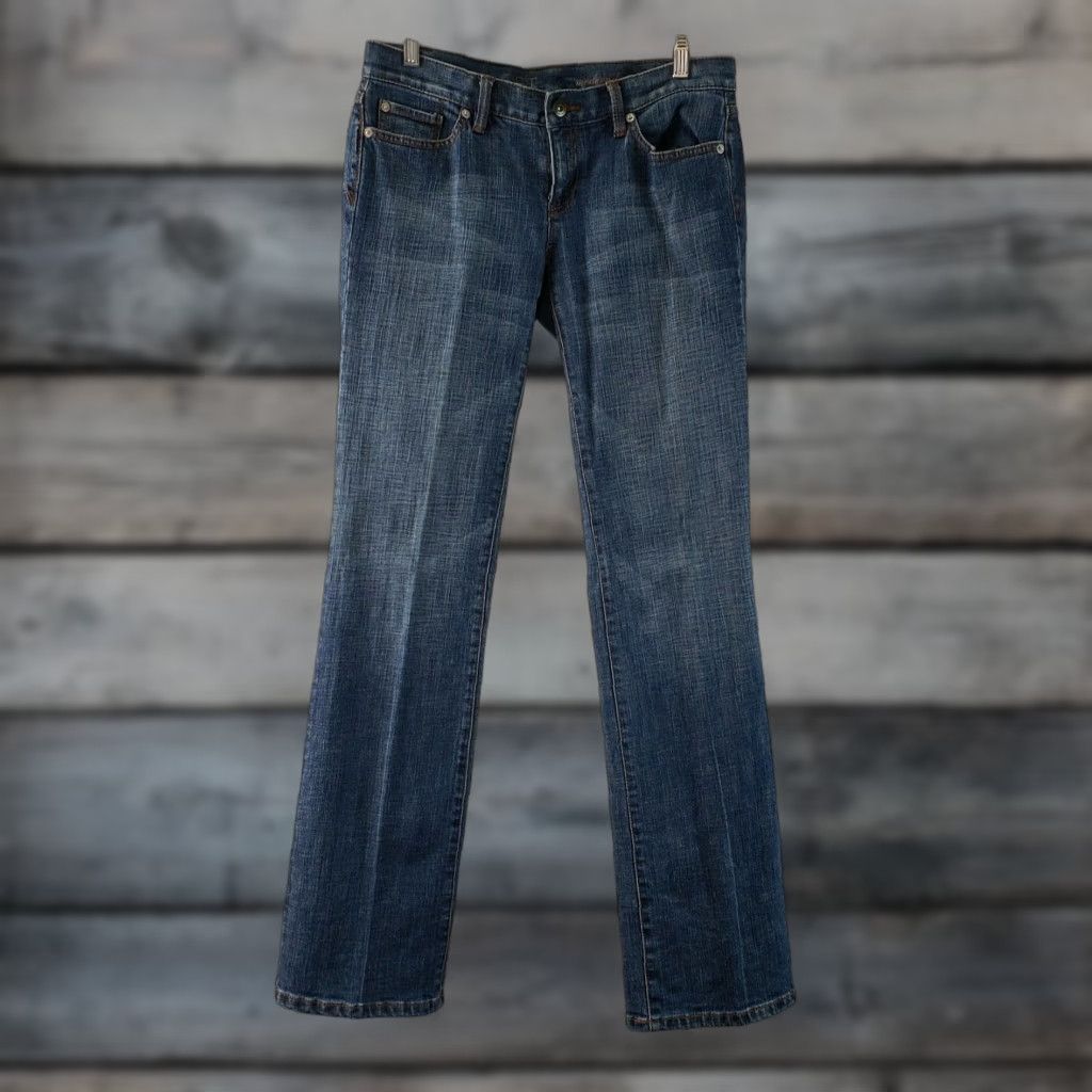 Loft VINTAGE Ann Taylor LOFT Womens Modern Boot Jeans Sz 2 Blue Medium Wash Low Rise Bootcut Denim 33.5 Inseam Womens Size 26" / US 2 / IT 38 - 1 Thumbnail