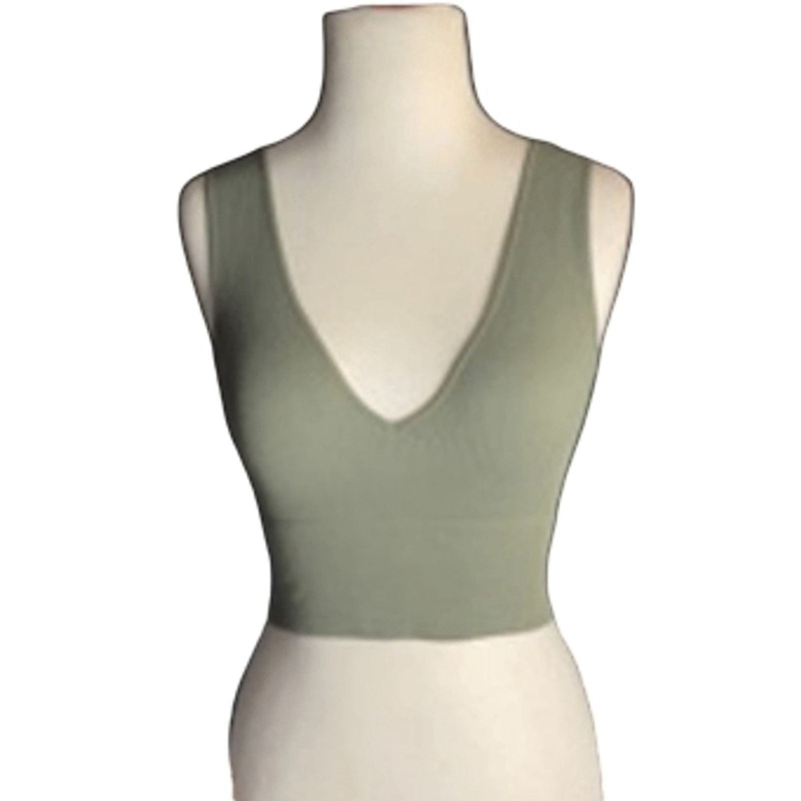 Other Nikibiki Sage Green Ribbed Crop Tank Top Small Minimalist Size S / US 4 / IT 40 - 2 Thumbnail