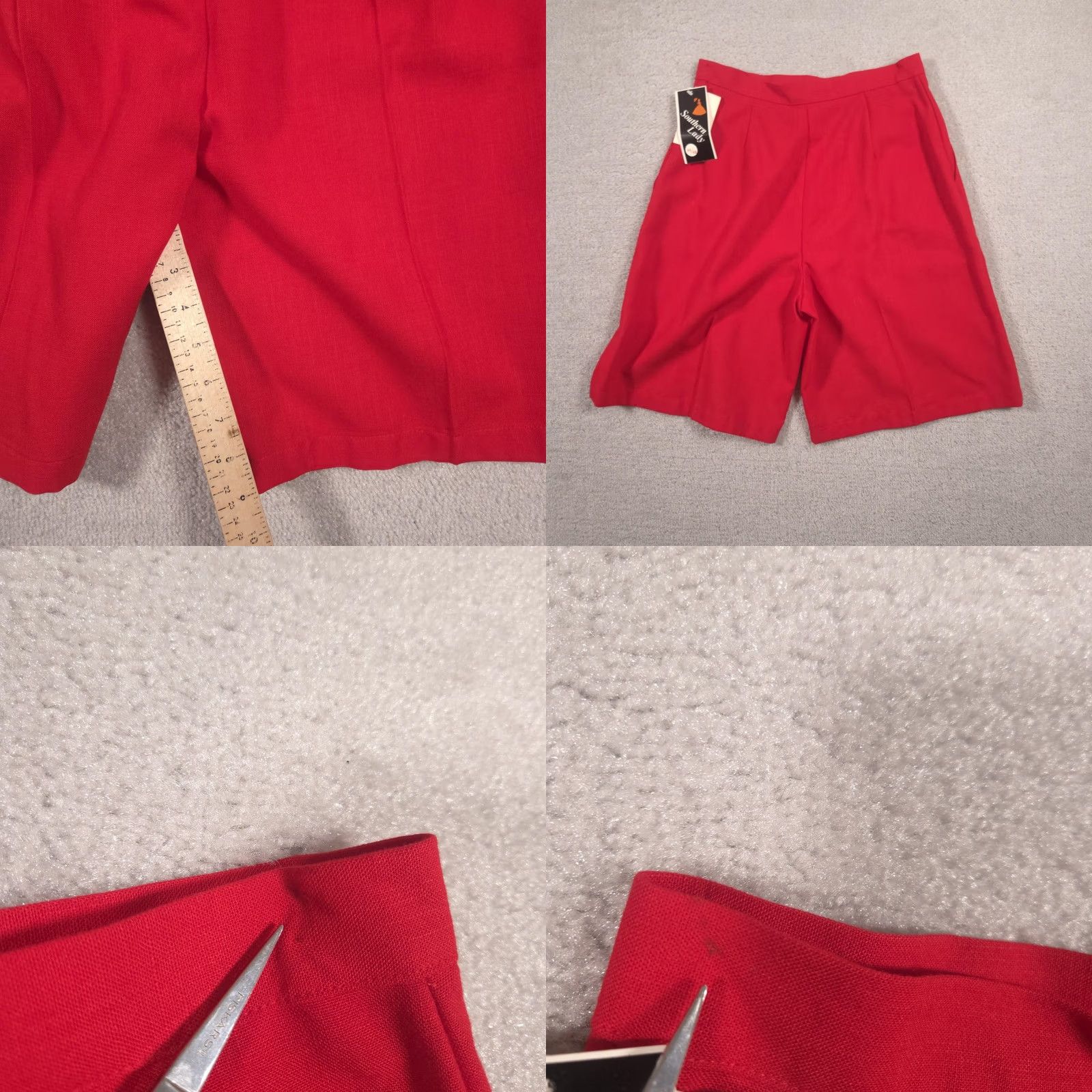 Vintage VINTAGE Southern Lady Shorts Womens 11/12 Red Pleated Bermuda Made USA 90s Size 32" / US 10 / IT 46 - 9 Thumbnail