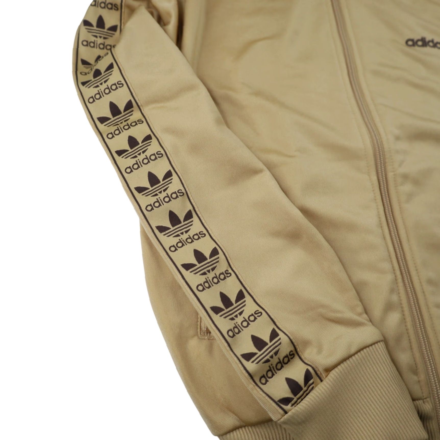 Adidas NWT Adidas Originals Track Jacket Mens Small Gold Tinto Repeat Tape Logo Size US S / EU 44-46 / 1 - 4 Thumbnail
