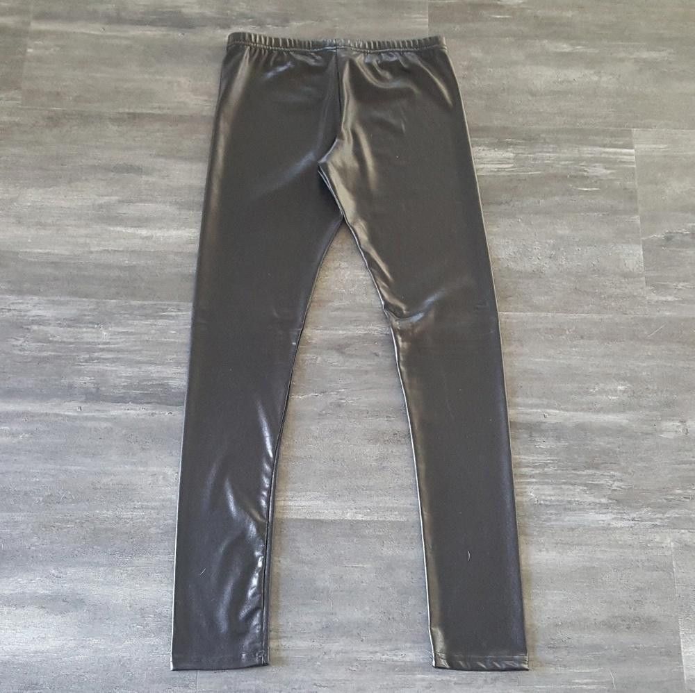 Designer Black Faux Leather Basic Legging Size 30" / US 8 / IT 44 - 2 Thumbnail