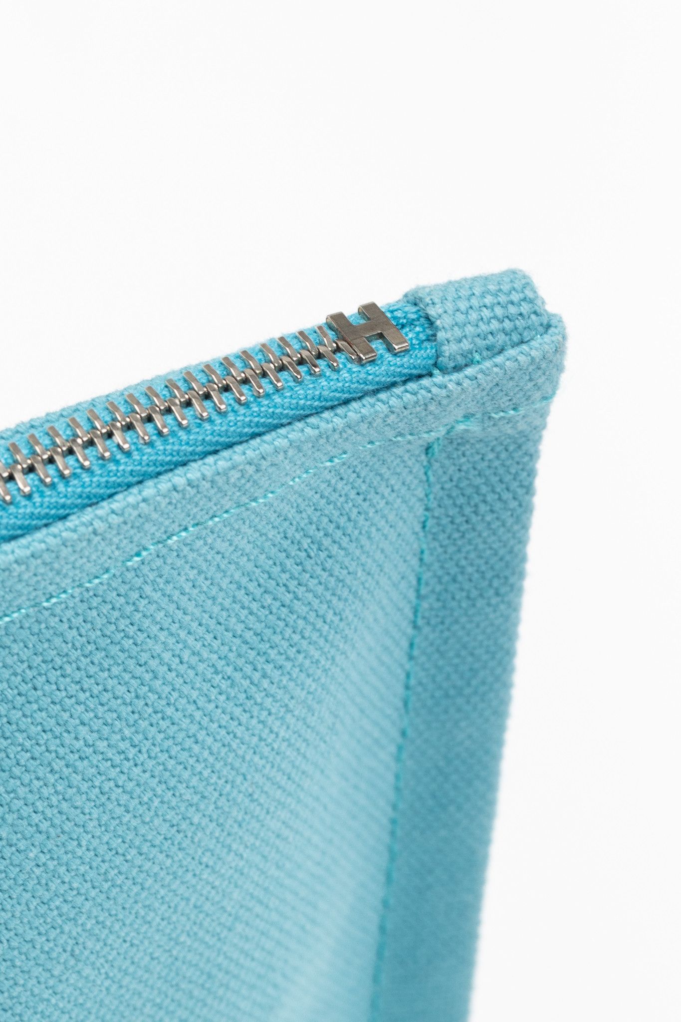 Hermes Hermes Flat Yachting GM Blue Logo Toile Pouch Size ONE SIZE - 8 Thumbnail