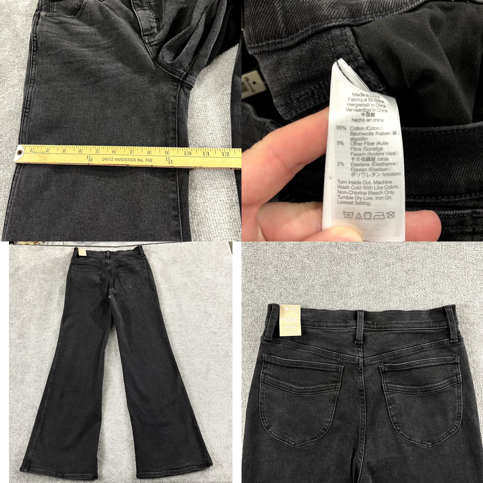 Madewell MADEWELL Jeans Womens 29 x 33" Charcoal Gray High Rise Flare Denim Pants NEW Size 29" - 8 Thumbnail