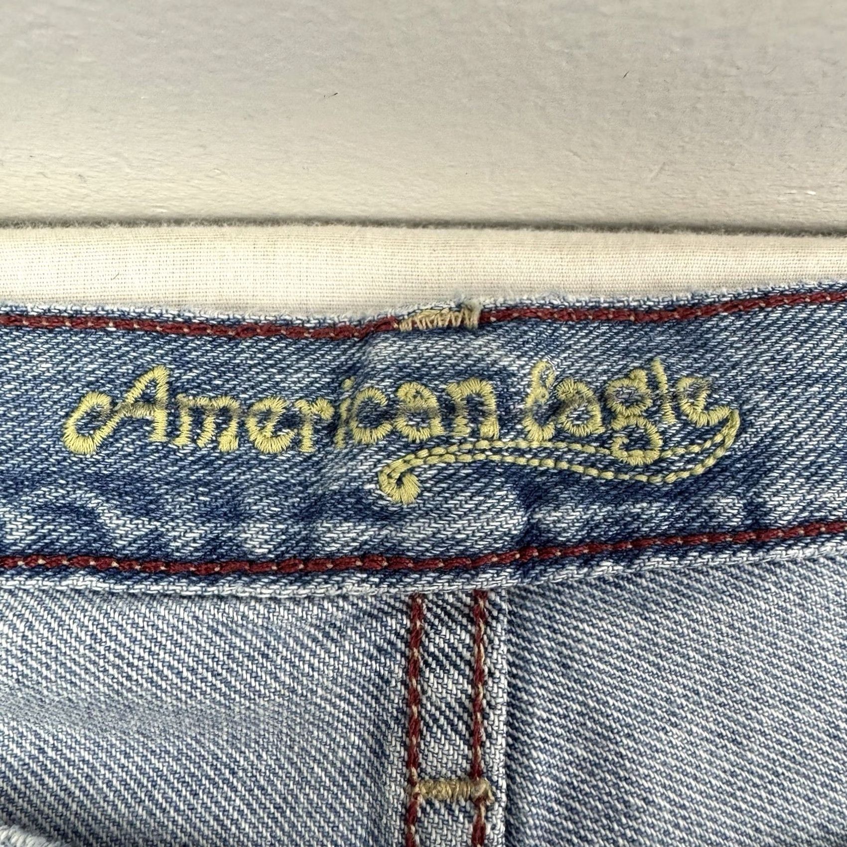 American Eagle Outfitters VINTAGE American Eagle Jeans Womens 12 Reg Hipster Fit Low Waist Flare Y2K 90s Blue Size 34" / US 12 / IT 48 - 3 Thumbnail
