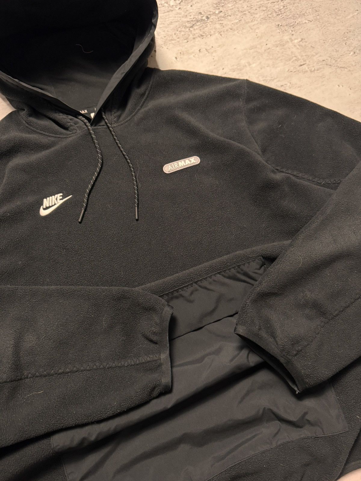 Nike × Vintage NIKE AIR MAX TEDDY FLEECE CENTER LOGO OVERSIZE BOXY HOODIE Size US L / EU 52-54 / 3 - 5 Thumbnail