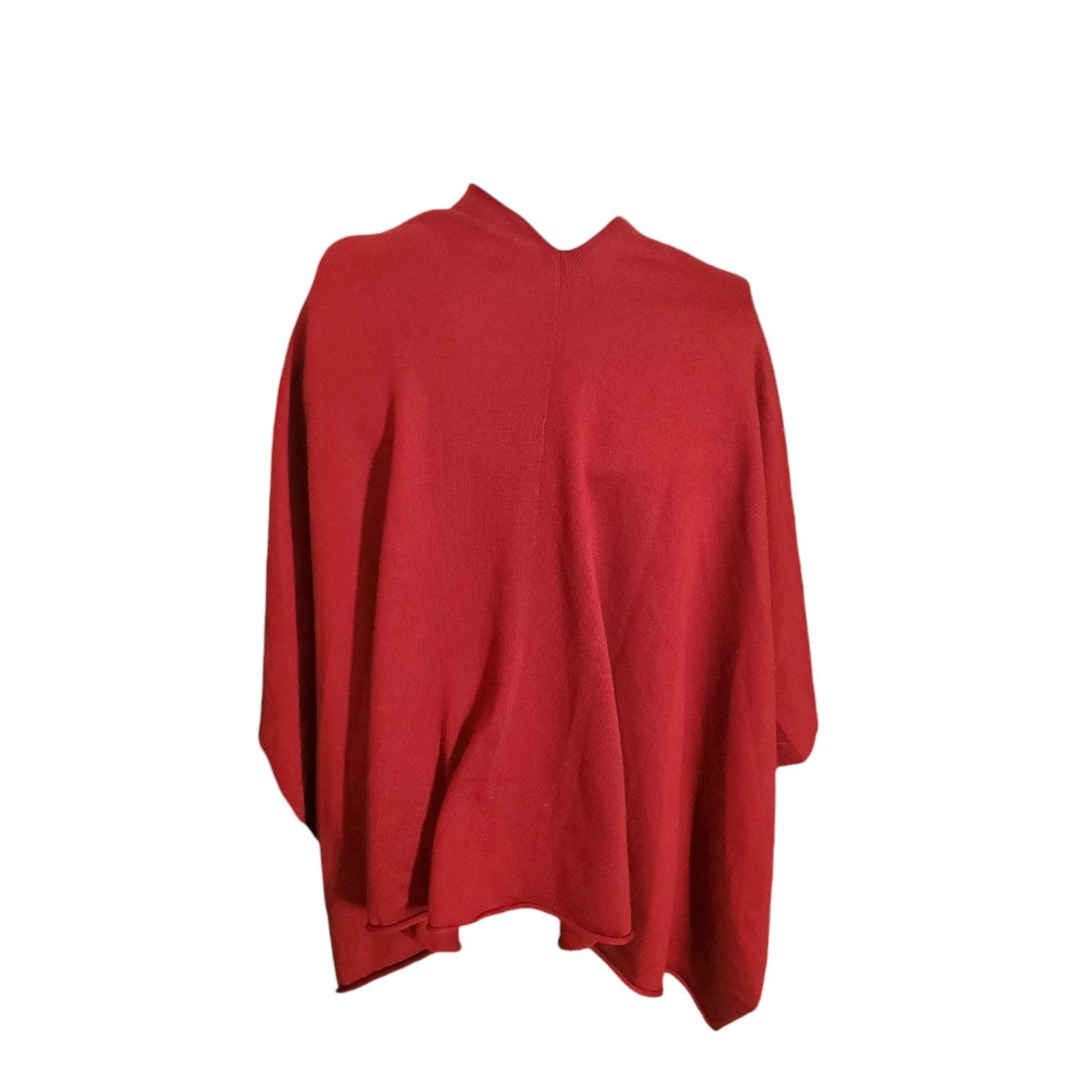 Anthropologie Kerisma Poncho Wool Blend Sweater Reversible Cowel V Neck Bu Size ONE SIZE - 2 Thumbnail