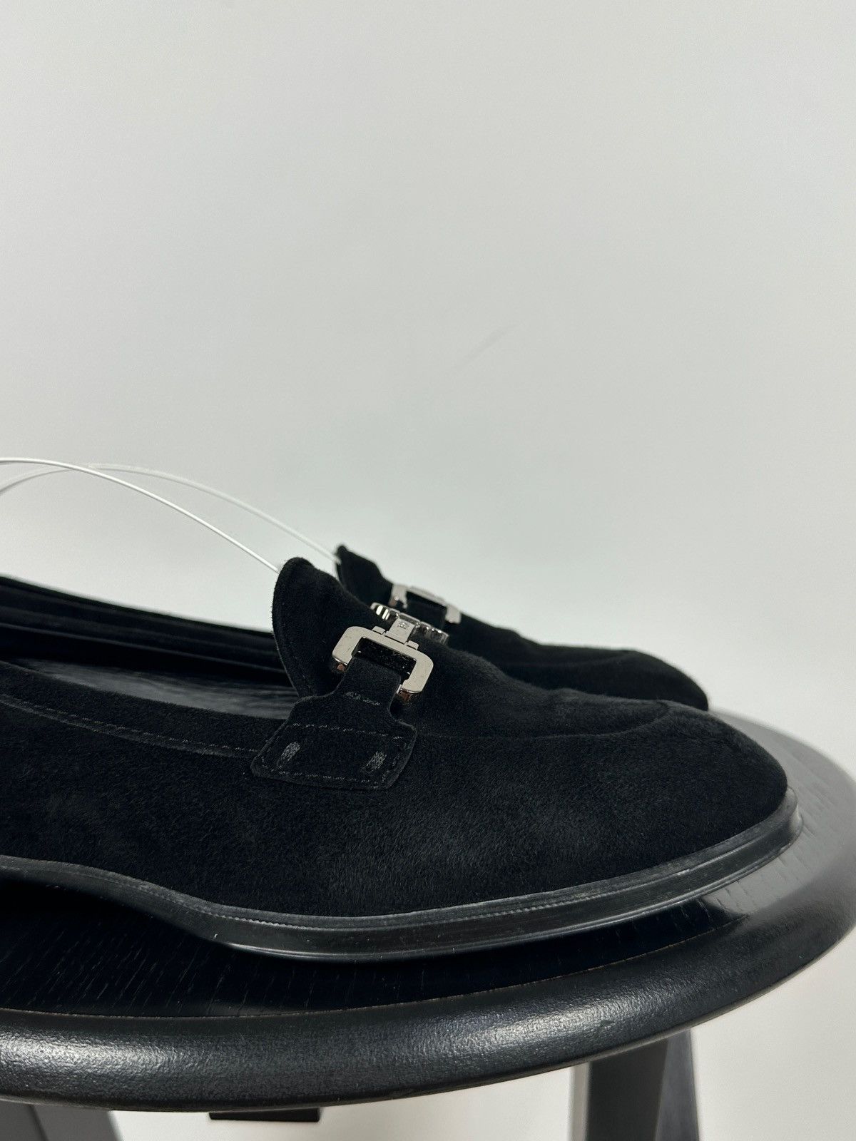 Tod's Tod’s Black Suede Horsebit Buckle Loafers Size US 6.5 / IT 36.5 - 14 Thumbnail