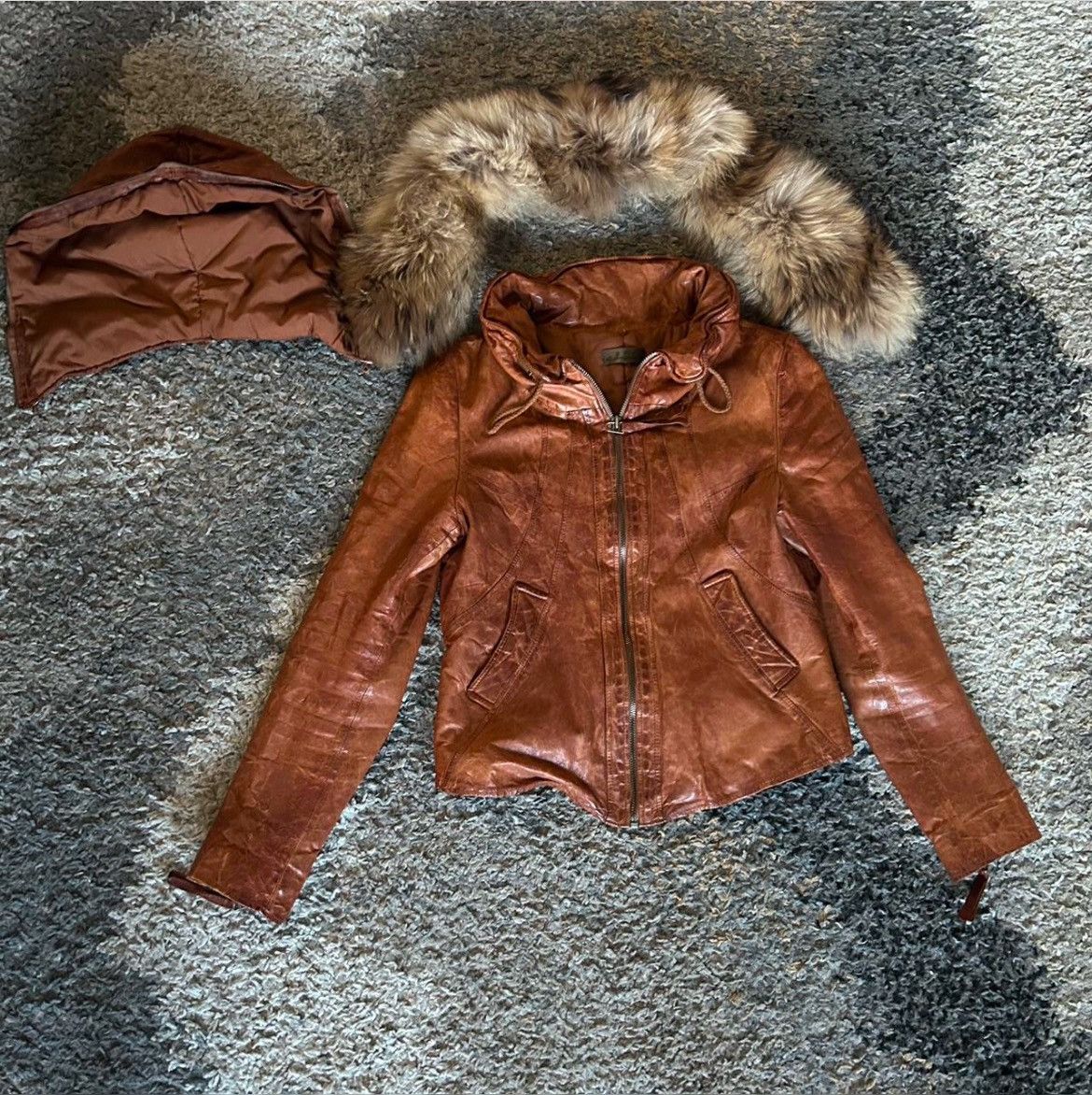 Hysteric Glamour × Le Grande Bleu (L.G.B.) × Tornado Mart GOA vintage sheep skin and raccoon fur leather jacket Size XS / US 0-2 / IT 36-38 - 5 Thumbnail