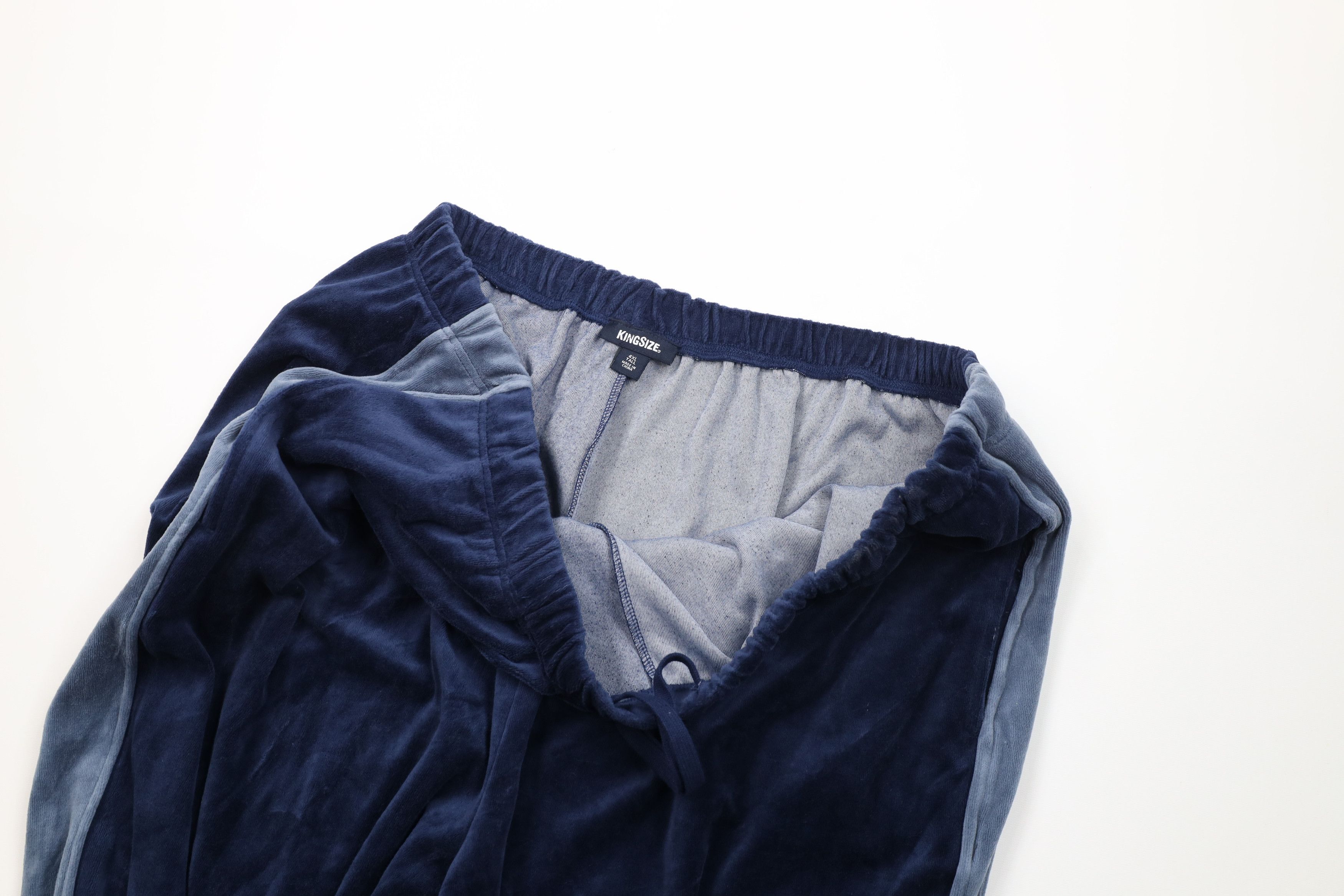 Vintage Vintage 90s Y2K Streetwear Block Wide Leg Velour Pants Blue Size US 44 / EU 60 - 7 Thumbnail