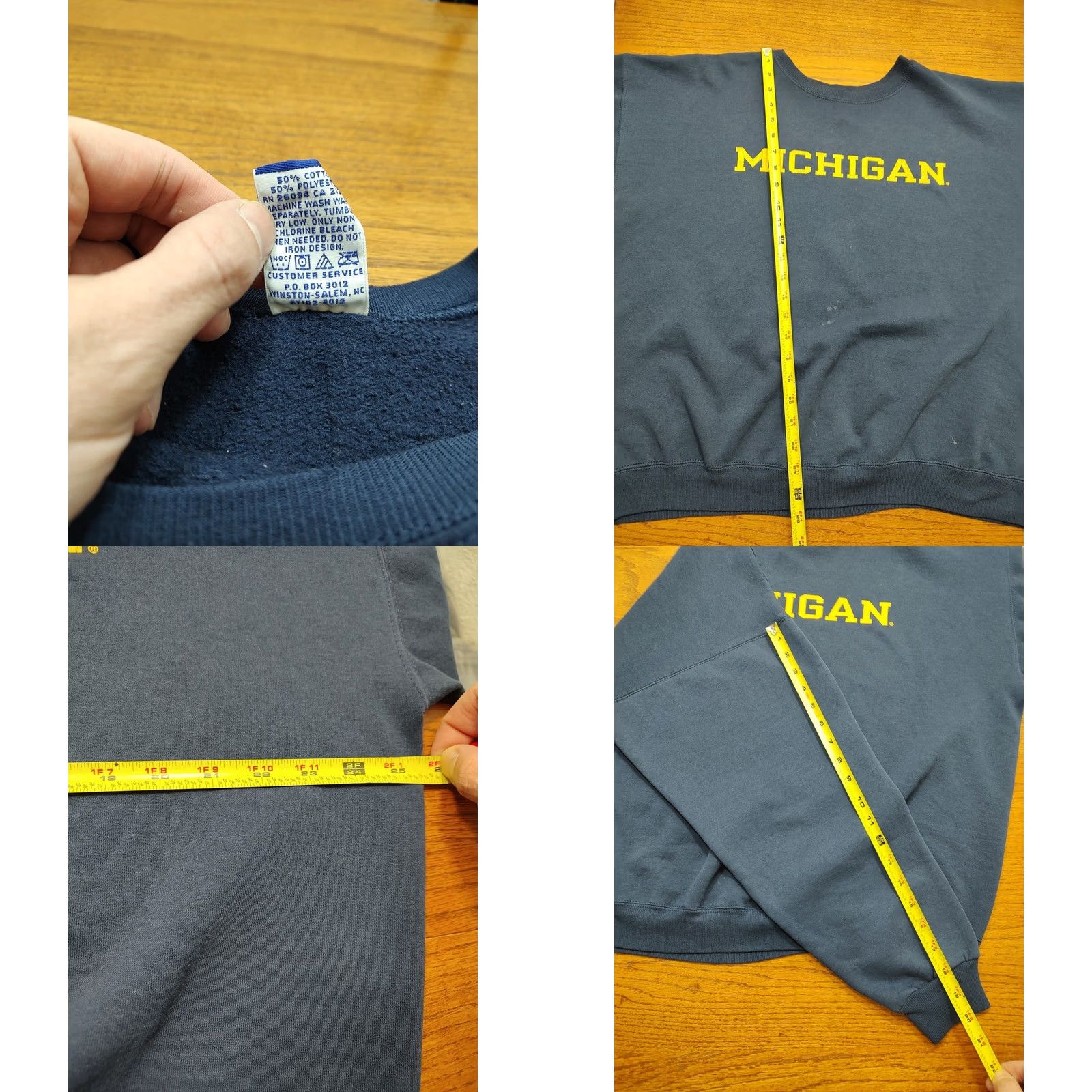 Champion VINTAGE Champion Michigan Wolverines Crewneck Sweatshirt Adult XL Blue Yellow Sweatshirt Logo 80s 90s Sports Mens Size US XL / EU 56 / 4 - 8 Thumbnail